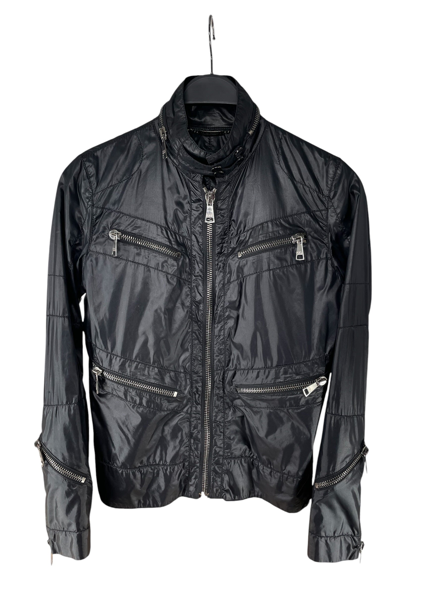DOLCE&GABBANA/Jacket/38/Nylon/BLK/multi zipper mini collar view 1