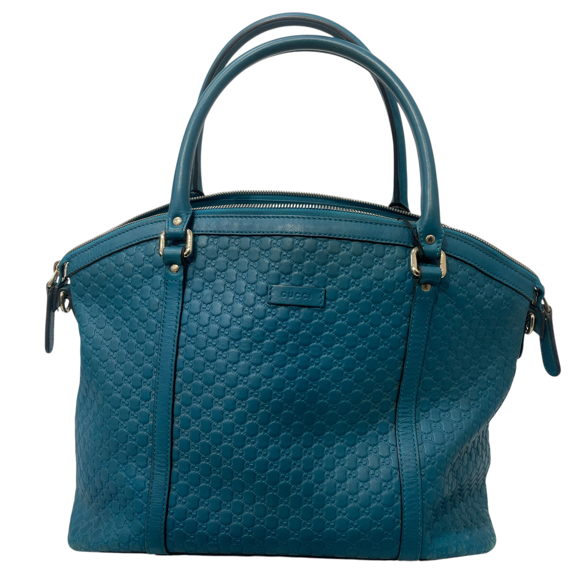 GUCCI/Hand Bag/Monogram/Leather/BLU/Microguccissima Dome Satchel view 1