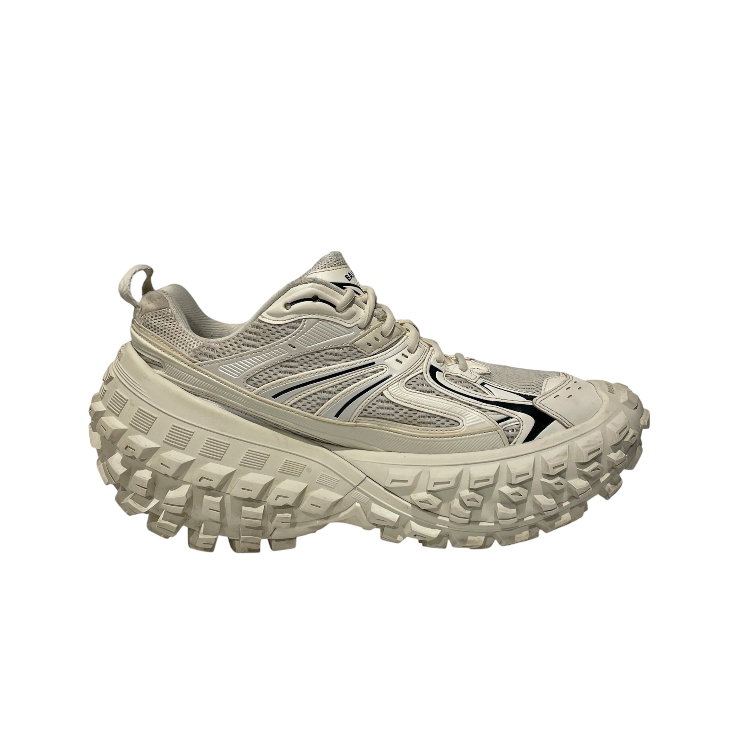 BALENCIAGA/Low-Sneakers/EU 45/Border/Leather/WHT/Defender Sneaker view 2