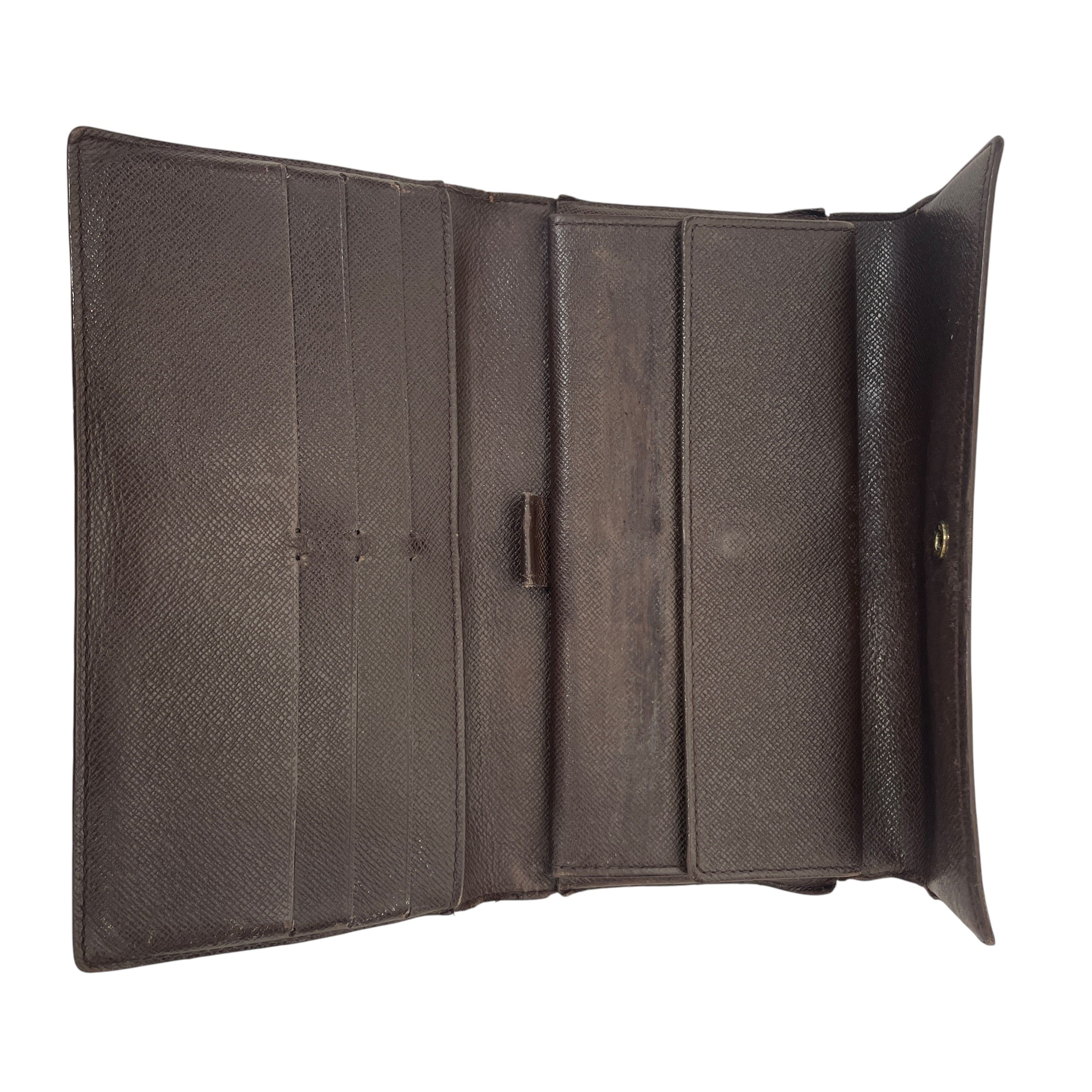 LOUIS VUITTON/Long Wallet/Monogram/Leather/BRW/L's/DAMIER EBENE SARAH WALLET view 6