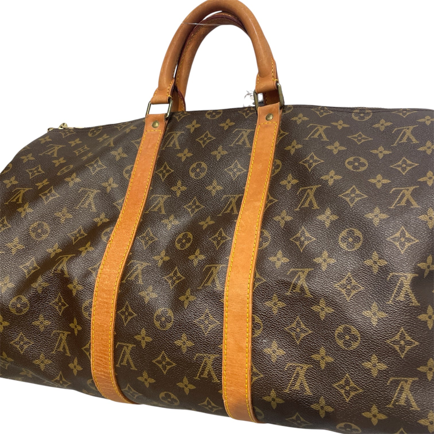 LOUIS VUITTON/Bag/Monogram/Leather/BRW/Brown LV duffle view 3