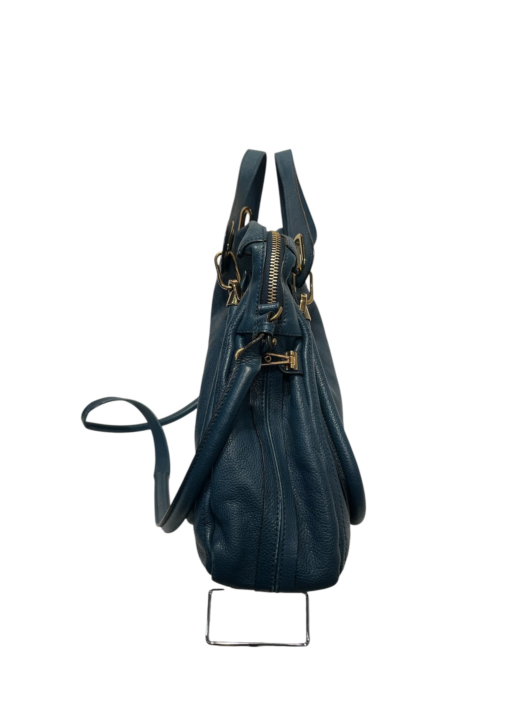 Chloe/Bag/Leather/BLU/Chloe blue paraty bag view 4