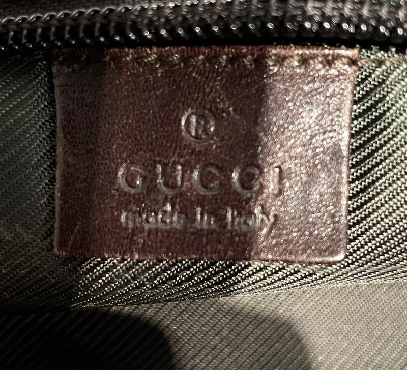 GUCCI/Hand Bag/M/All Over Print/Leather/BRW/WEB TOTE BAG