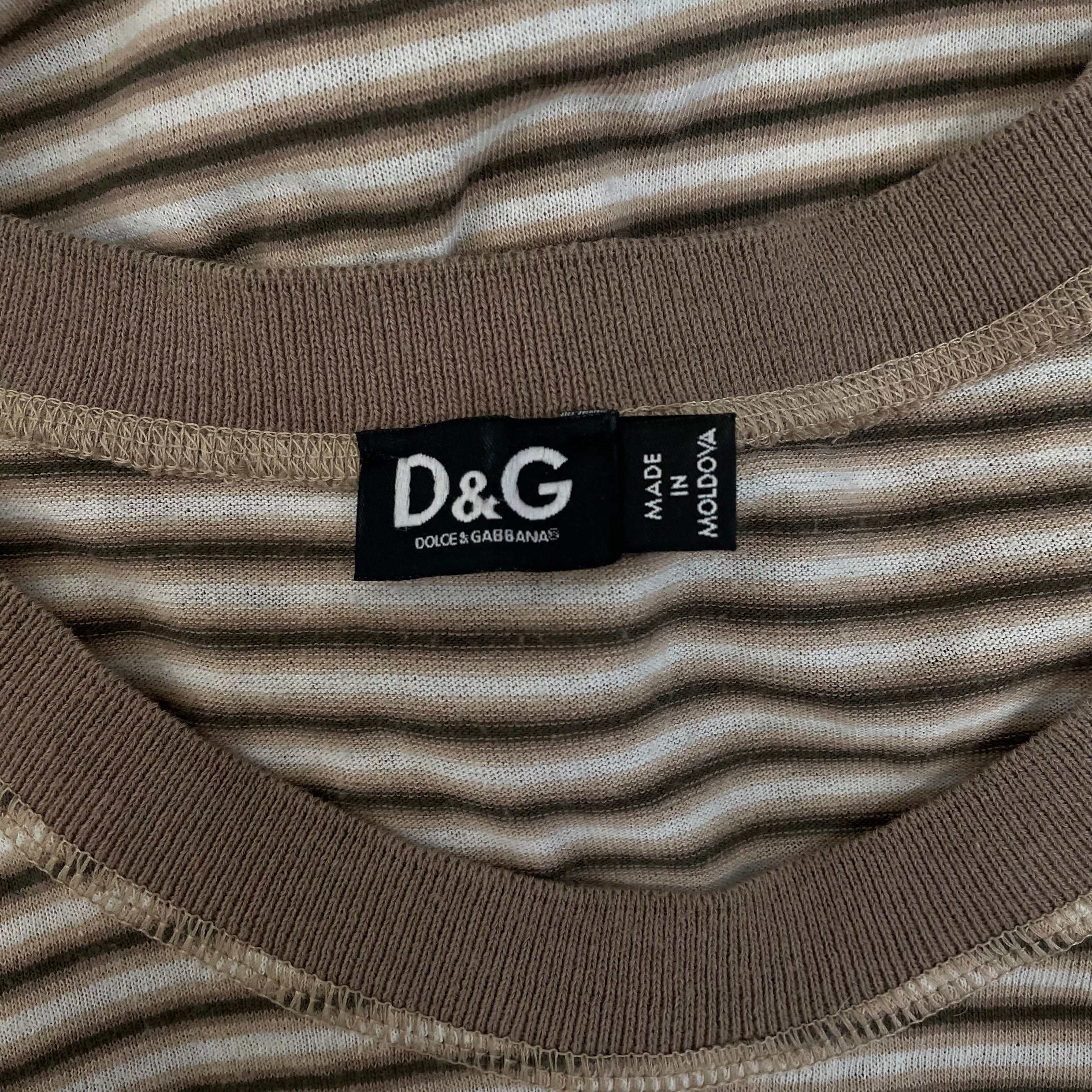 D&G/Tank Top/L/Cotton/BEG/Stripe/GREEN CREAM STRIPE view 3