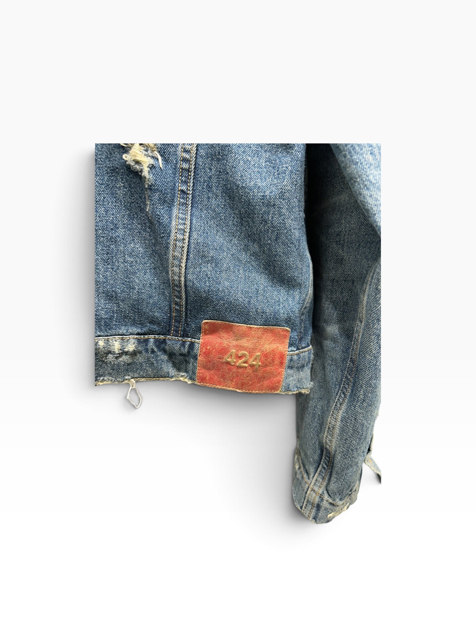 424(FourTwoFour)/Denim Jkt/50/Denim/NVY/TRUCKER PADDED COLLAR view 6