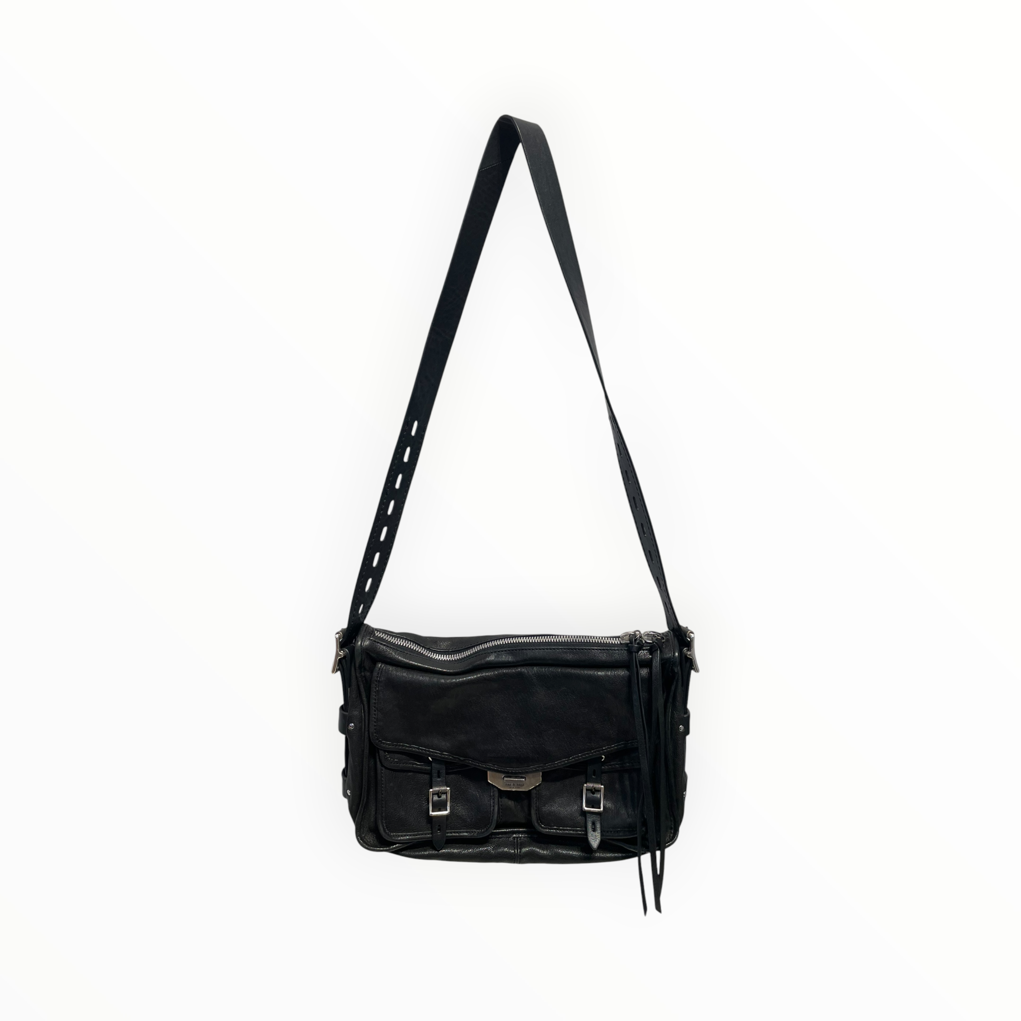 rag & bone/Cross Body Bag/Leather/BLK/SMALL MESSENGER BAG view 1