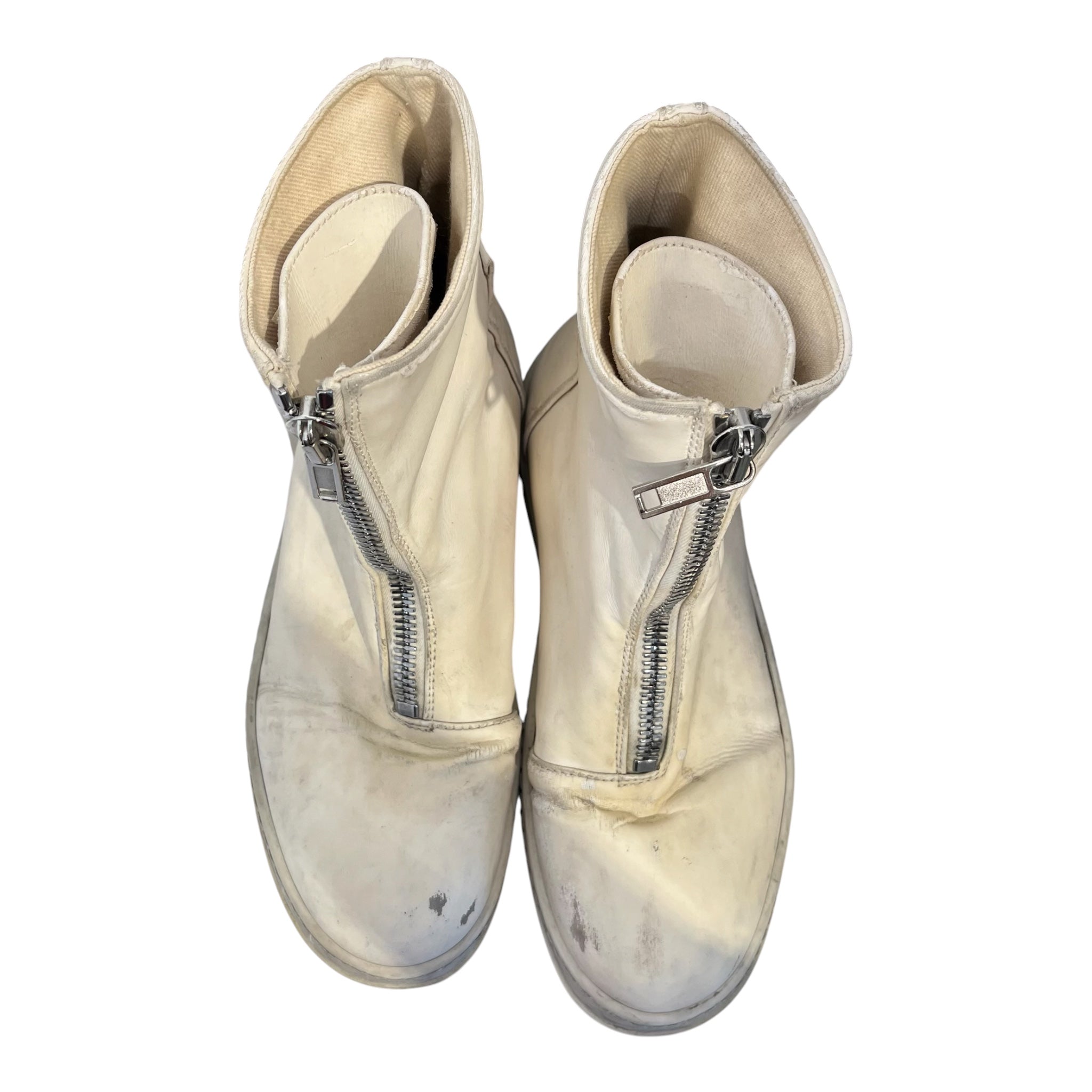 RICK OWENS DRKSHDW/Hi-Sneakers/EU 38.5/Leather/WHT/DRKSHDW RAMONES FRONT ZIP view 2