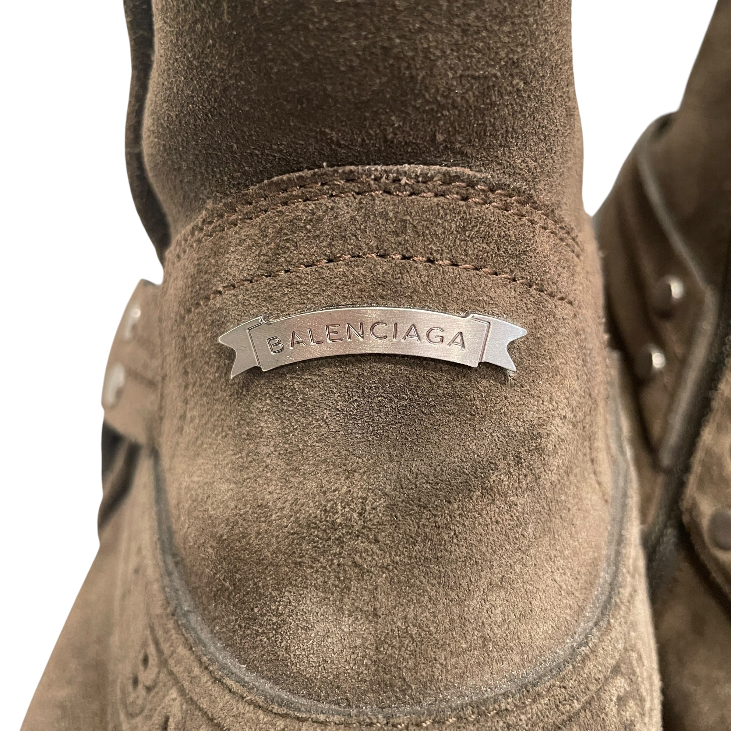 BALENCIAGA/Cowboy Boots/EU 43/Suede/BRW/Santiag Harness view 4