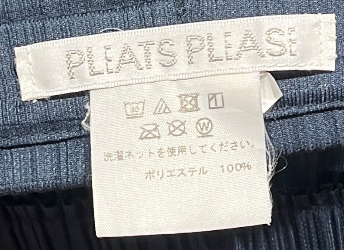 PLEATS PLEASE ISSEY MIYAKE/Bottoms/FREE/Polyester/NVY/Chino/Wide Leg Pleated Blue Pants view 3