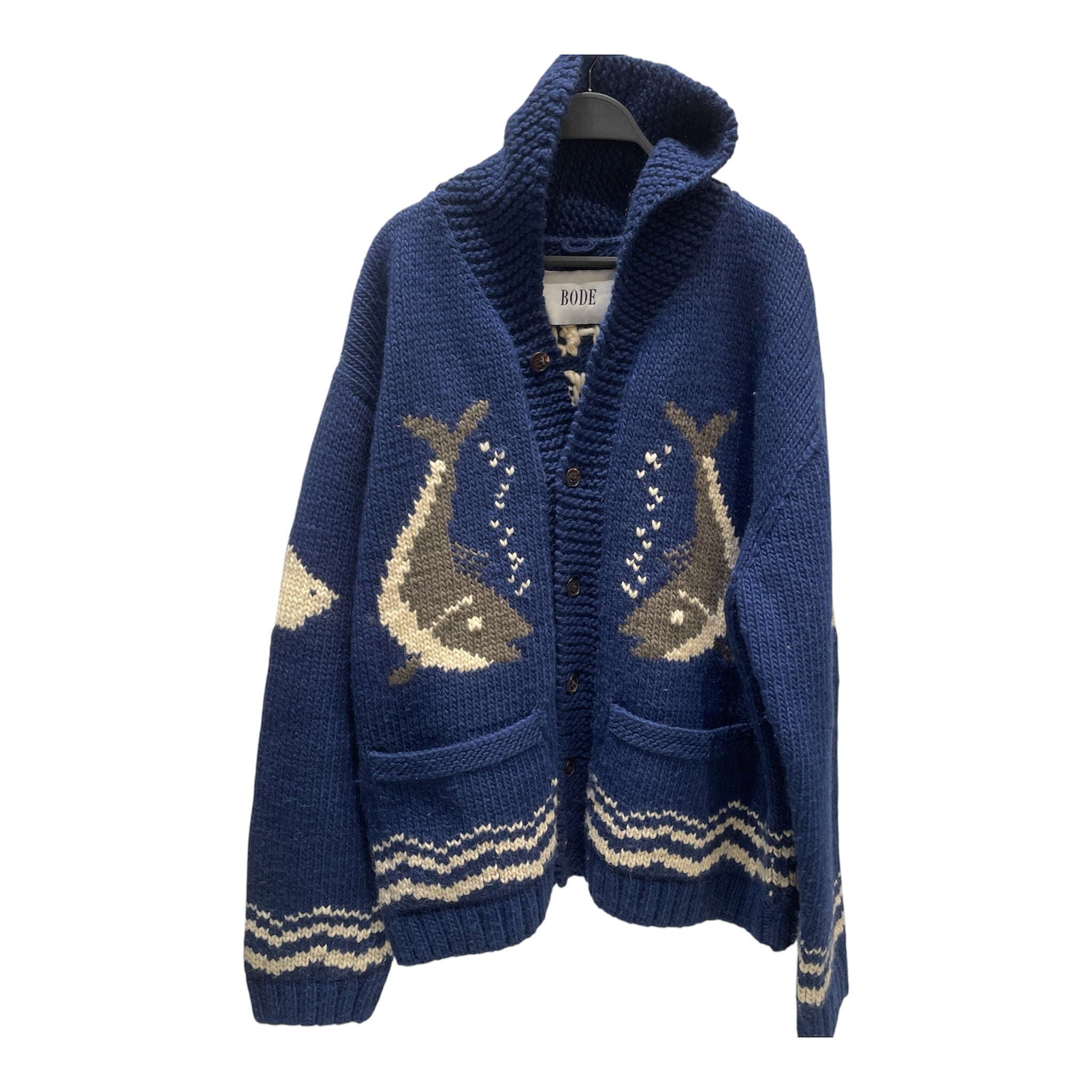 BODE/Heavy Sweater/L/Graphic/Wool/NVY/whales view 1