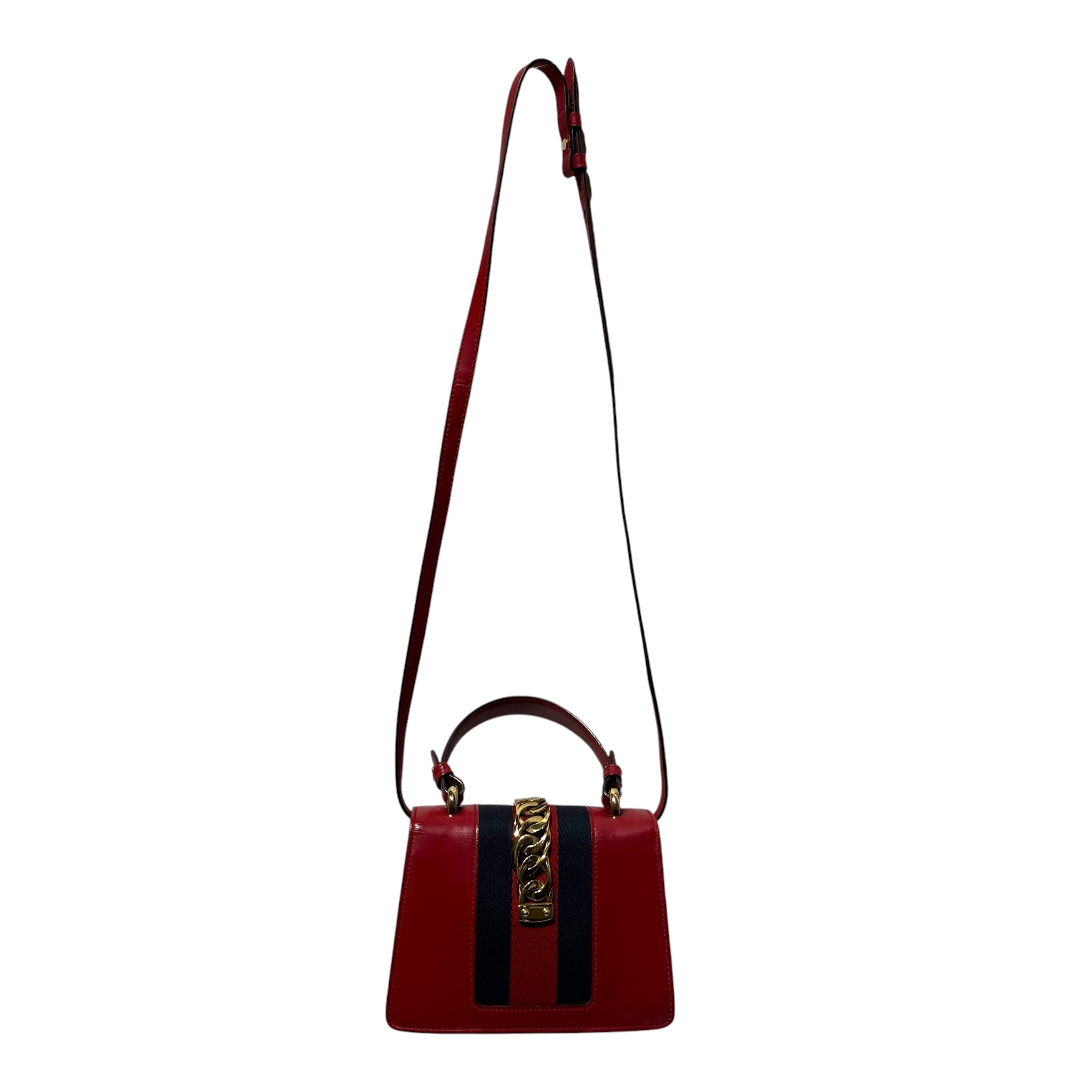 GUCCI/Cross Body Bag/Leather/RED/SYLVIE MINI view 4