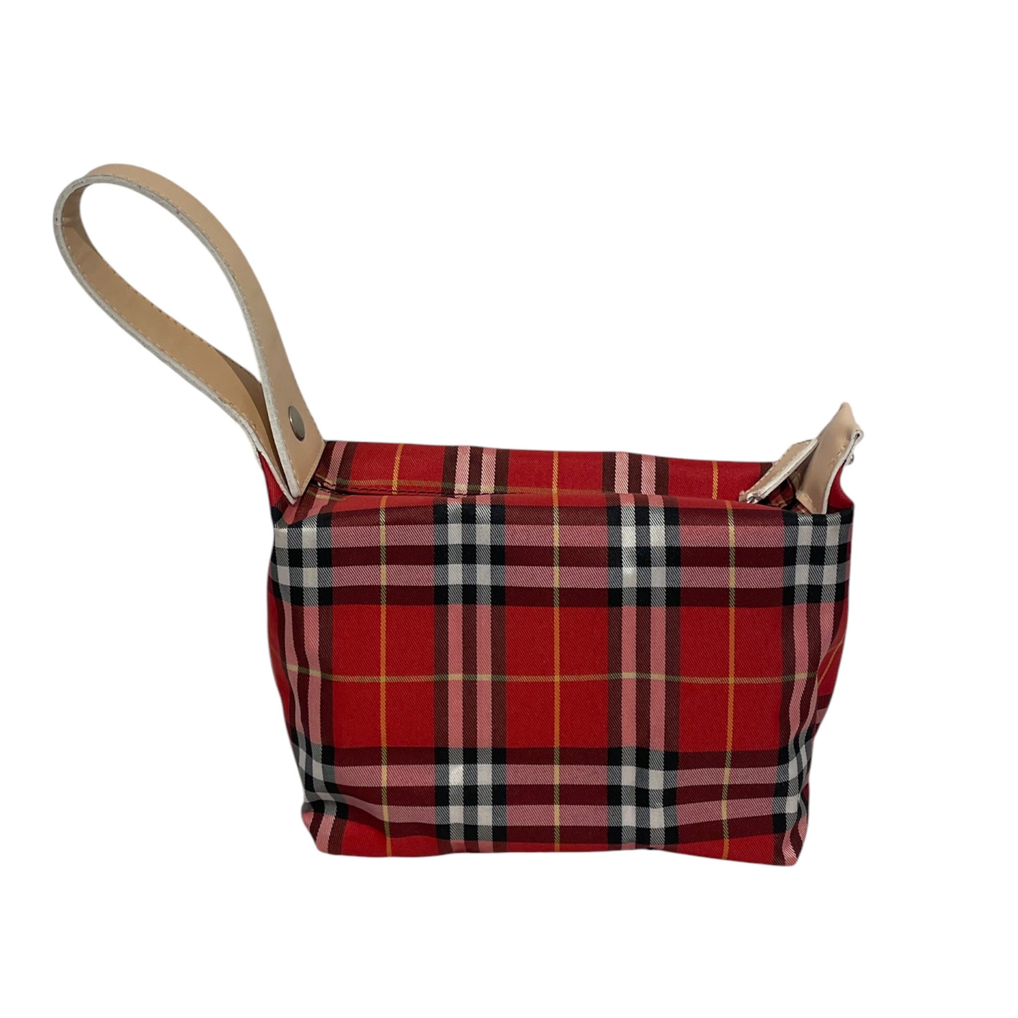 BURBERRY LONDON/Hand Bag/Plaid/Nylon/RED/QTX9RK8 view 1