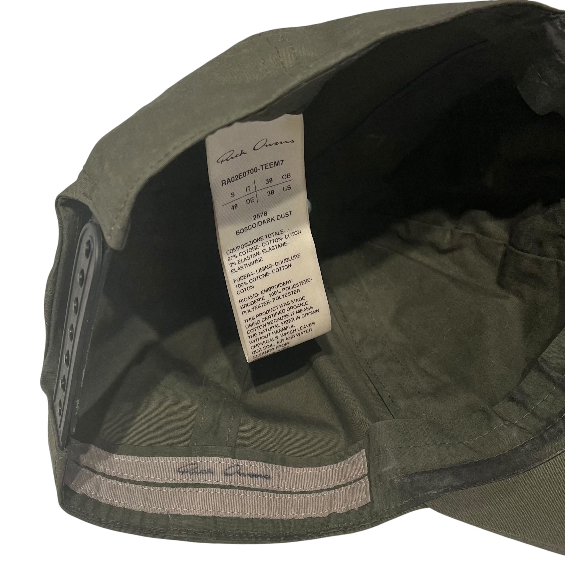 Rick Owens/Cap/S/Cotton/GRN/M's/Owens Corp Cap view 4