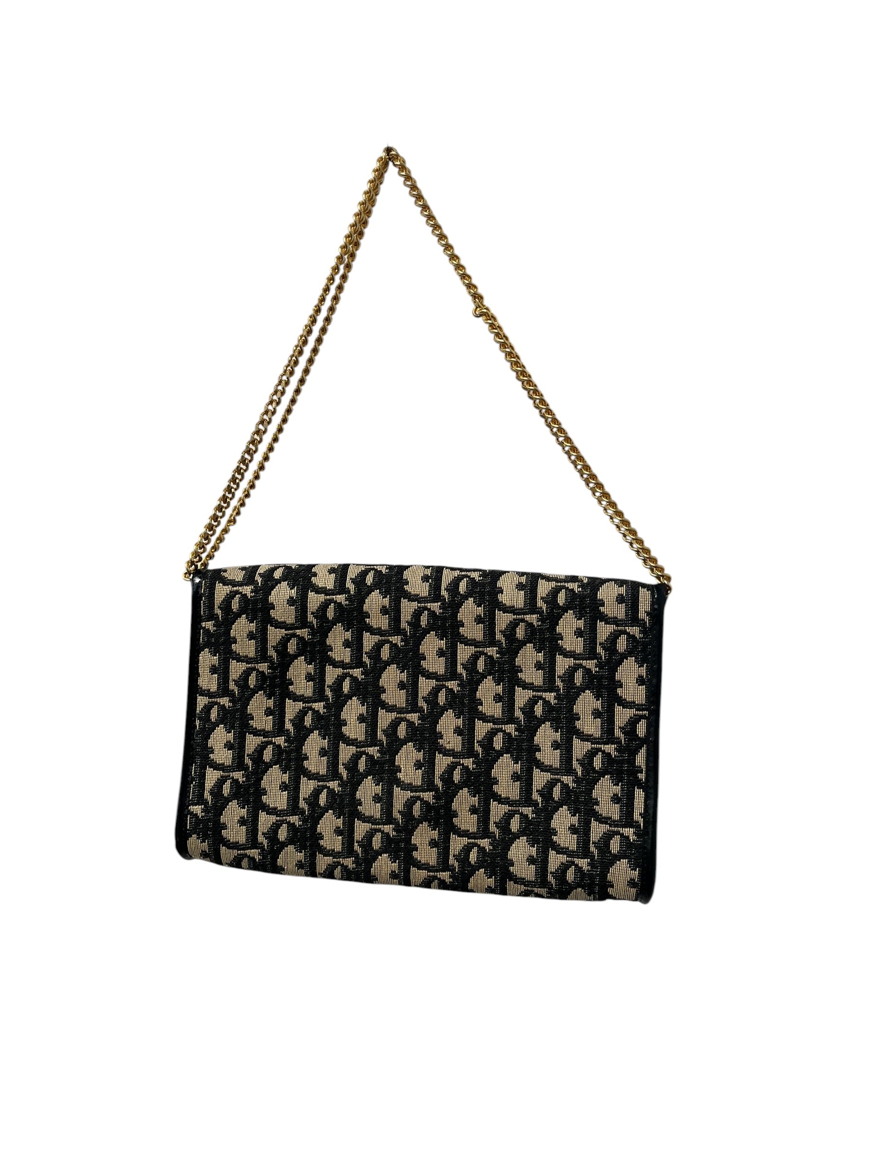 Christian Dior/Vintage/Cross Body Bag/All Over Print/Cotton/KHK/CANVAS CHAIN view 2