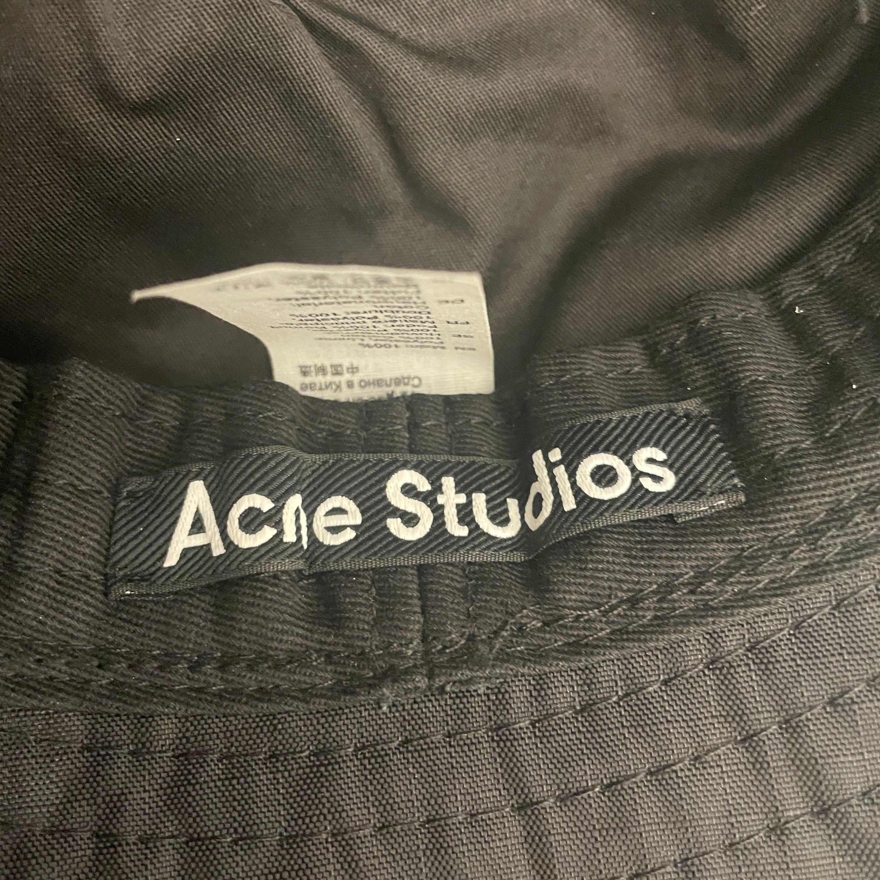 Acne Studios/Bucket Hat/OS/Polyester/BLK/ACNE BUCKET HAT FACE view 3