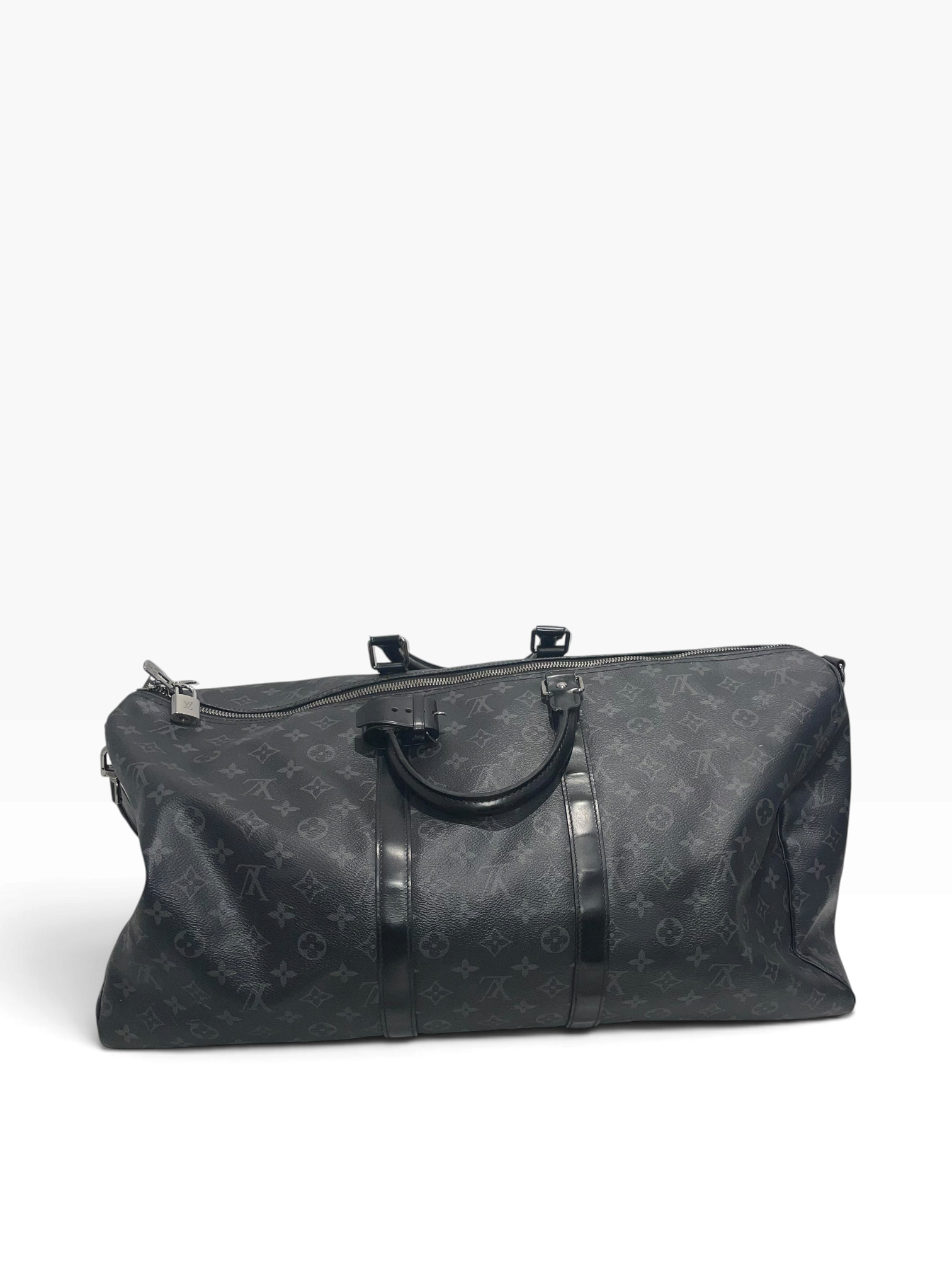 LOUIS VUITTON/Bag/Monogram/Leather/BLK/55 duffle bag view 2