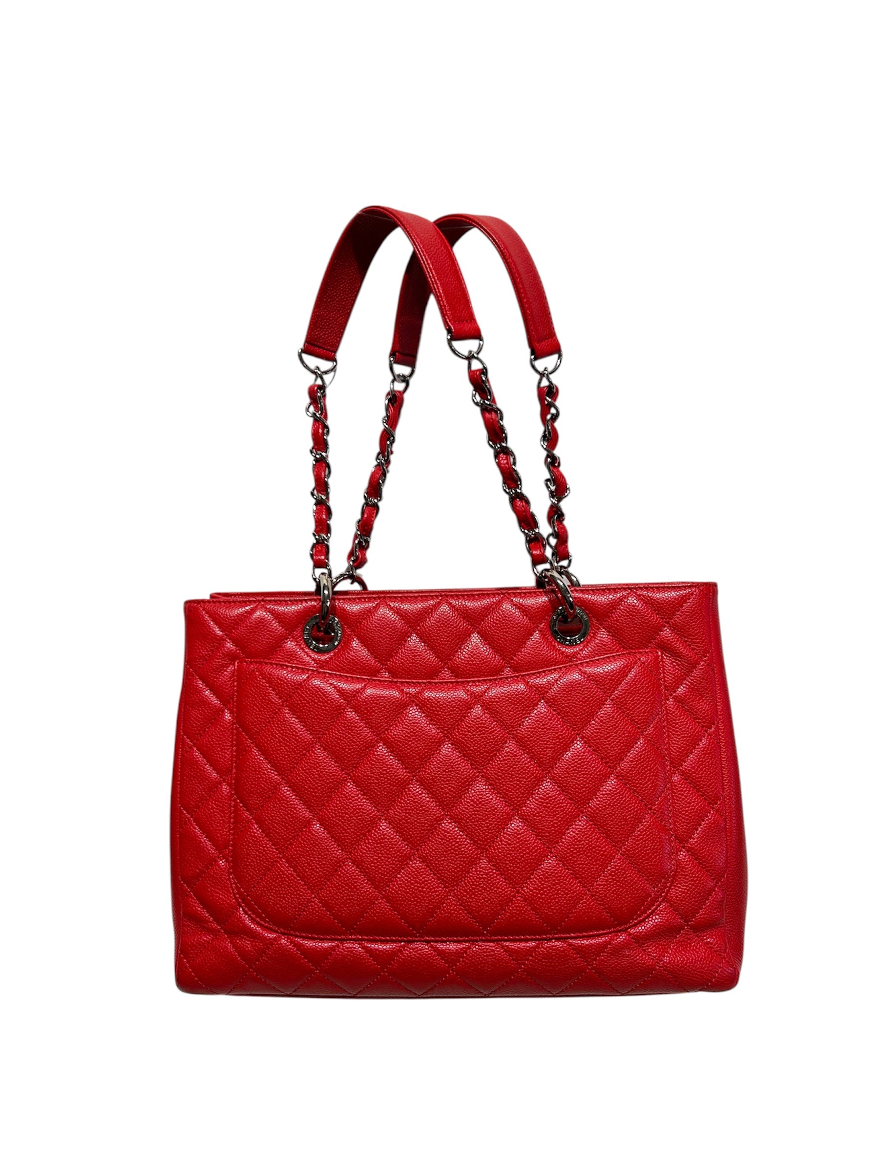 CHANEL/Tote Bag/Leather/RED/GRAND SHOPPING TOTE view 2