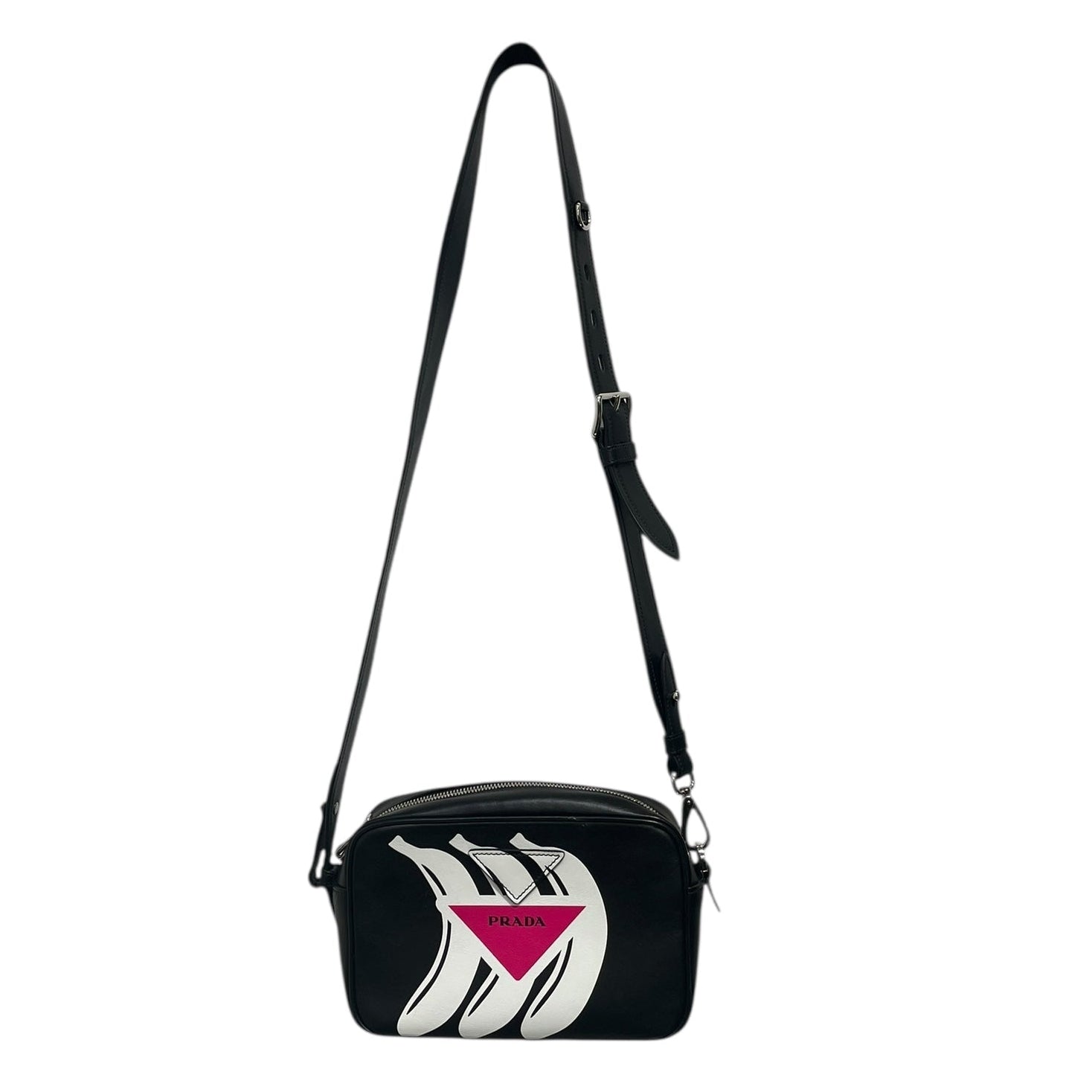 PRADA/Cross Body Bag/Leather/BLK/BANANA PRINT LEATHER view 1