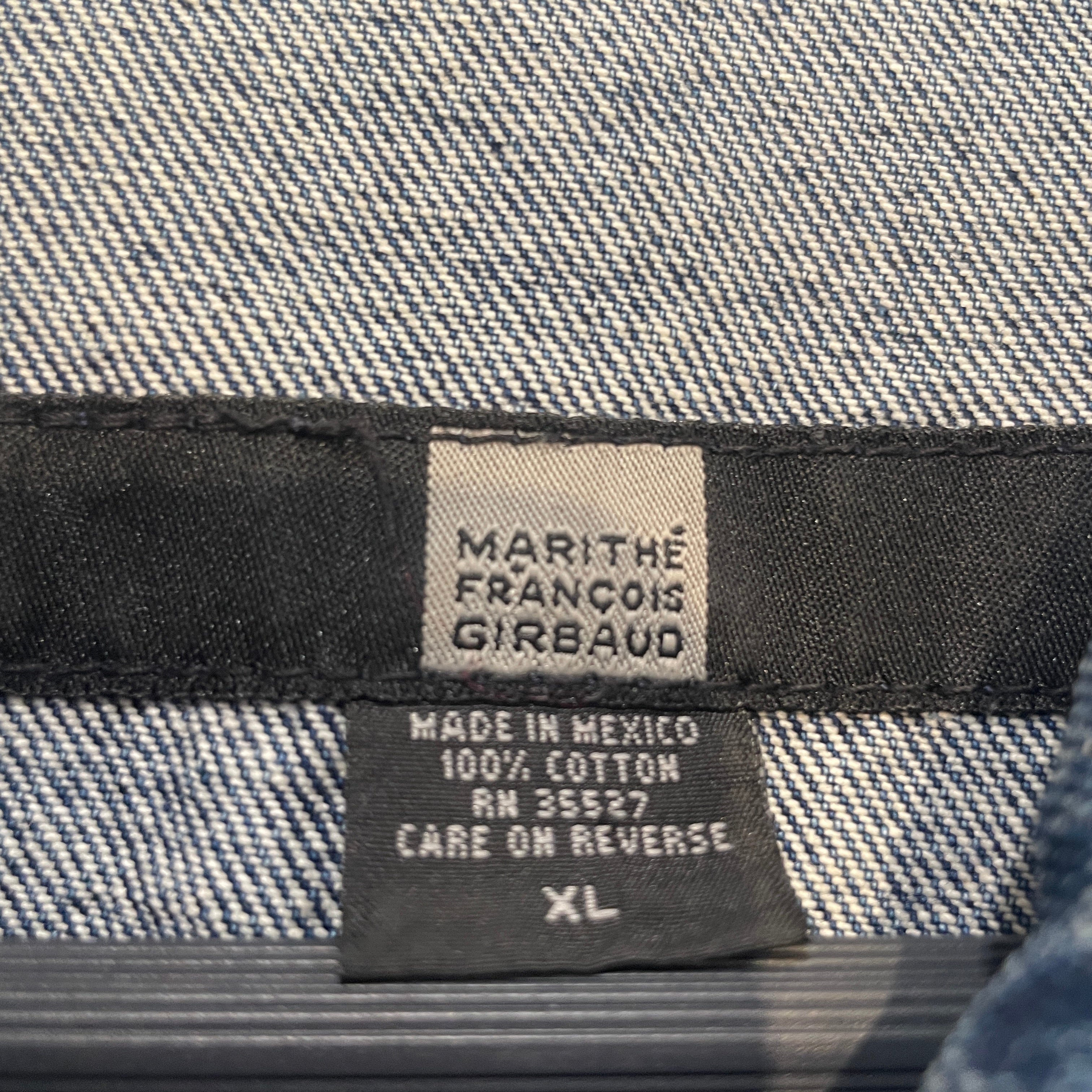 MARITHE FRANCOIS GIRBAUD/Denim Jkt/XL/Denim/NVY/Multi-Pocket Button-up Jacket view 3