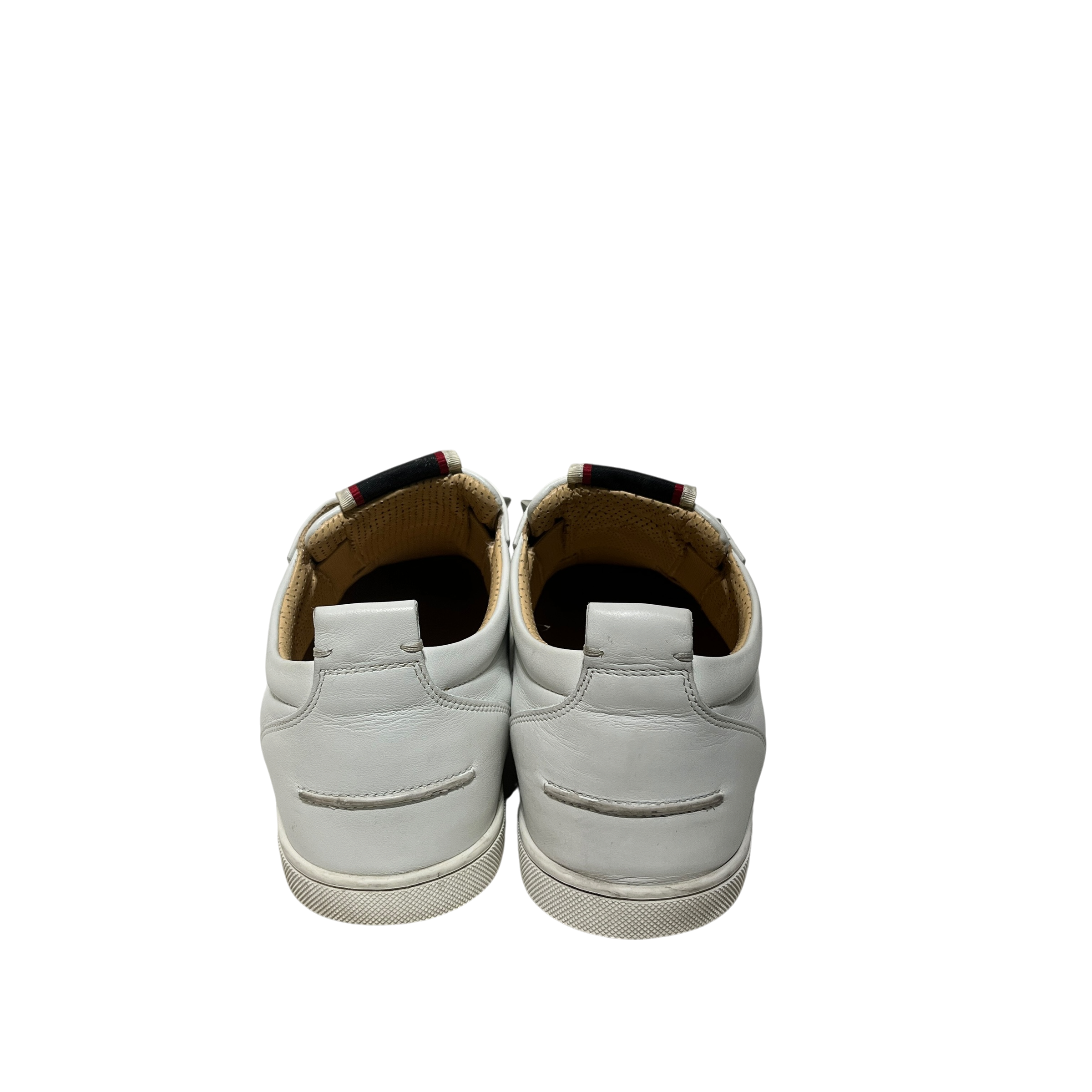 Christian Louboutin/Low-Sneakers/EU 42/Leather/WHT/STUDDED SLIP ON view 3