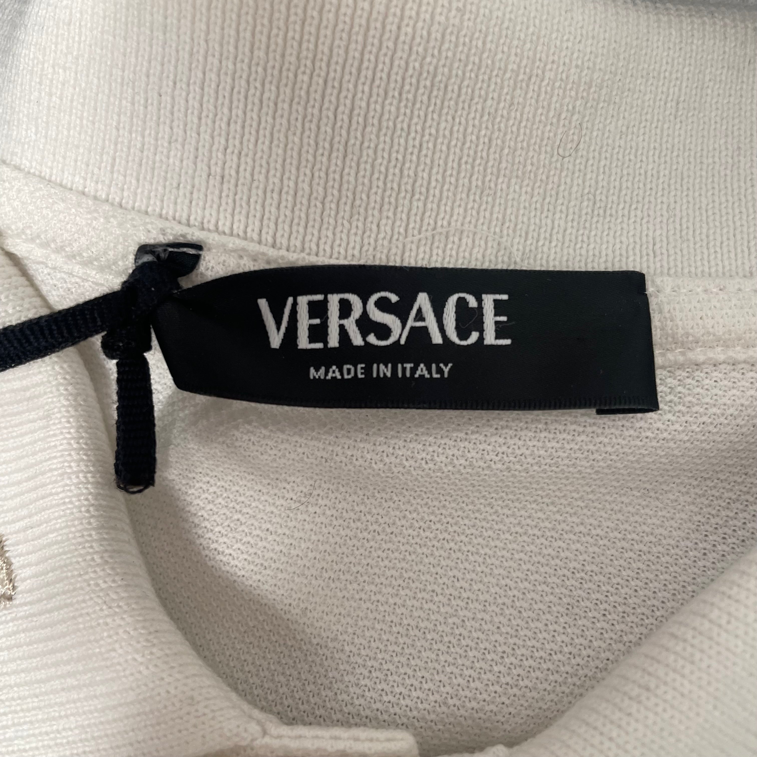 VERSACE/Polo Shirt/M/Cotton/WHT/BAROCCO SEA POLO SHIRT view 3