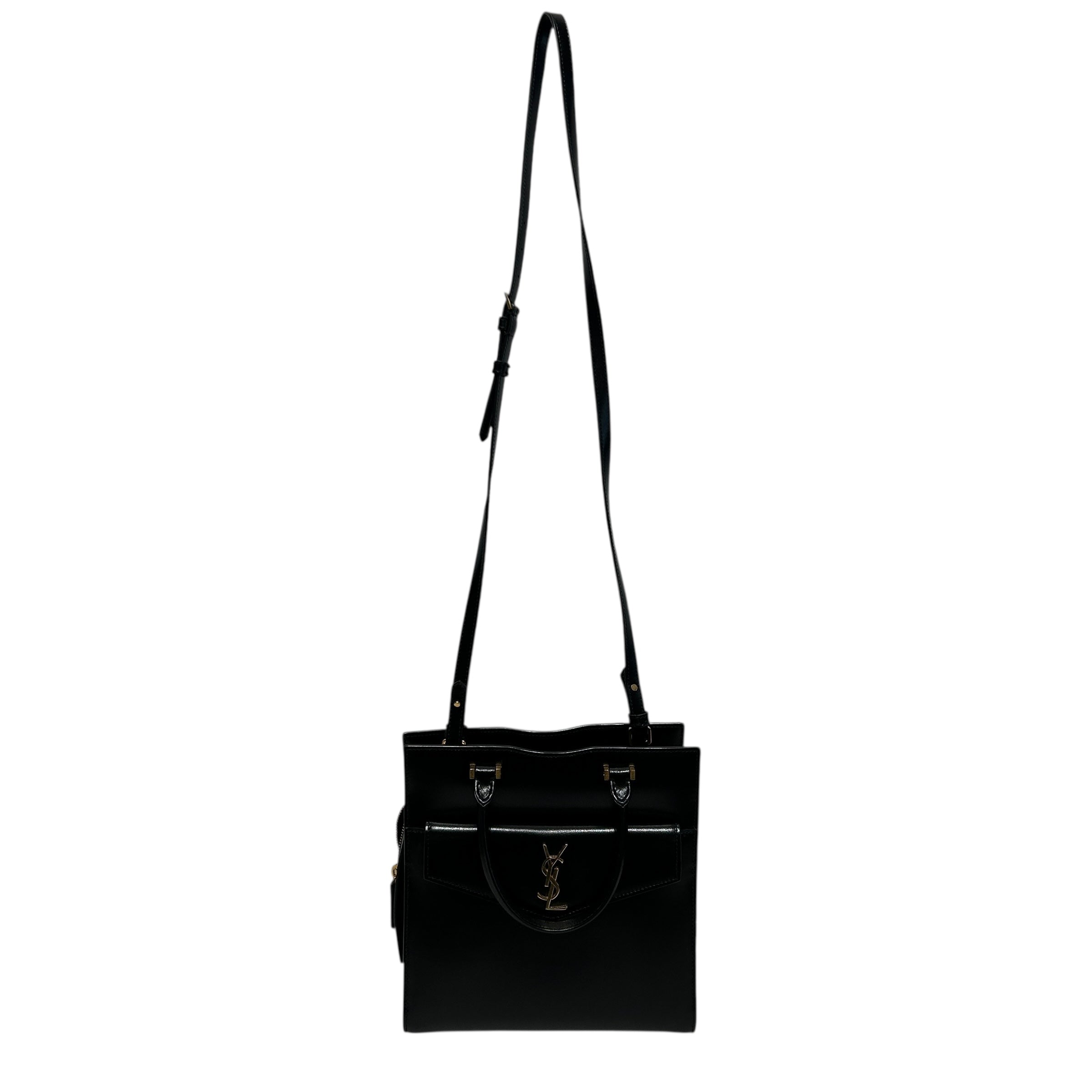 YVES SAINT LAURENT/Tote Bag/Leather/BLK/Small Uptown Tote view 1