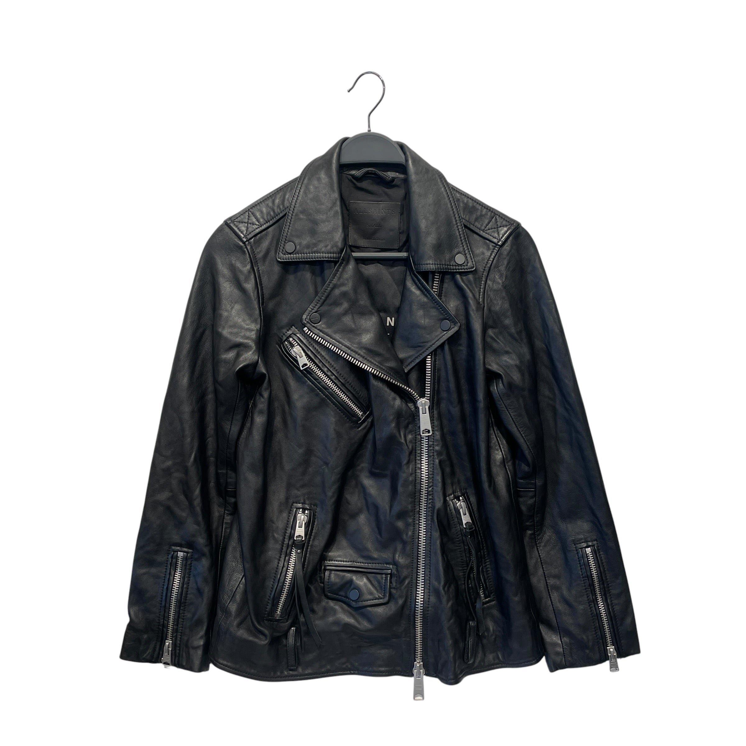 ALLSAINTS/Leather Jkt/S/Leather/BLK/Biker Jacket view 1