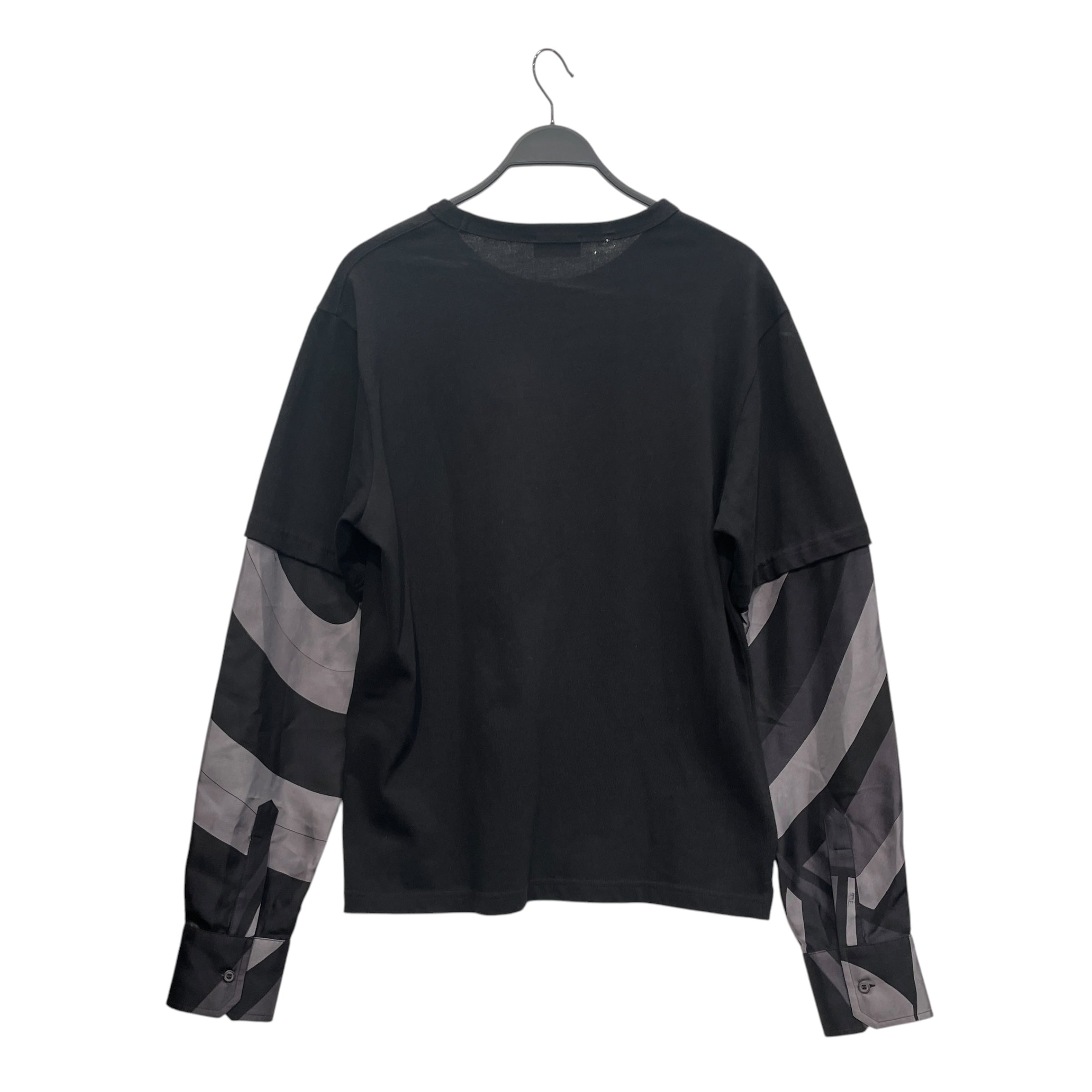 EMILIO PUCCI/LS T-Shirt/L/Cotton/BLK/LAYERED STRIPE SLEEVES view 2