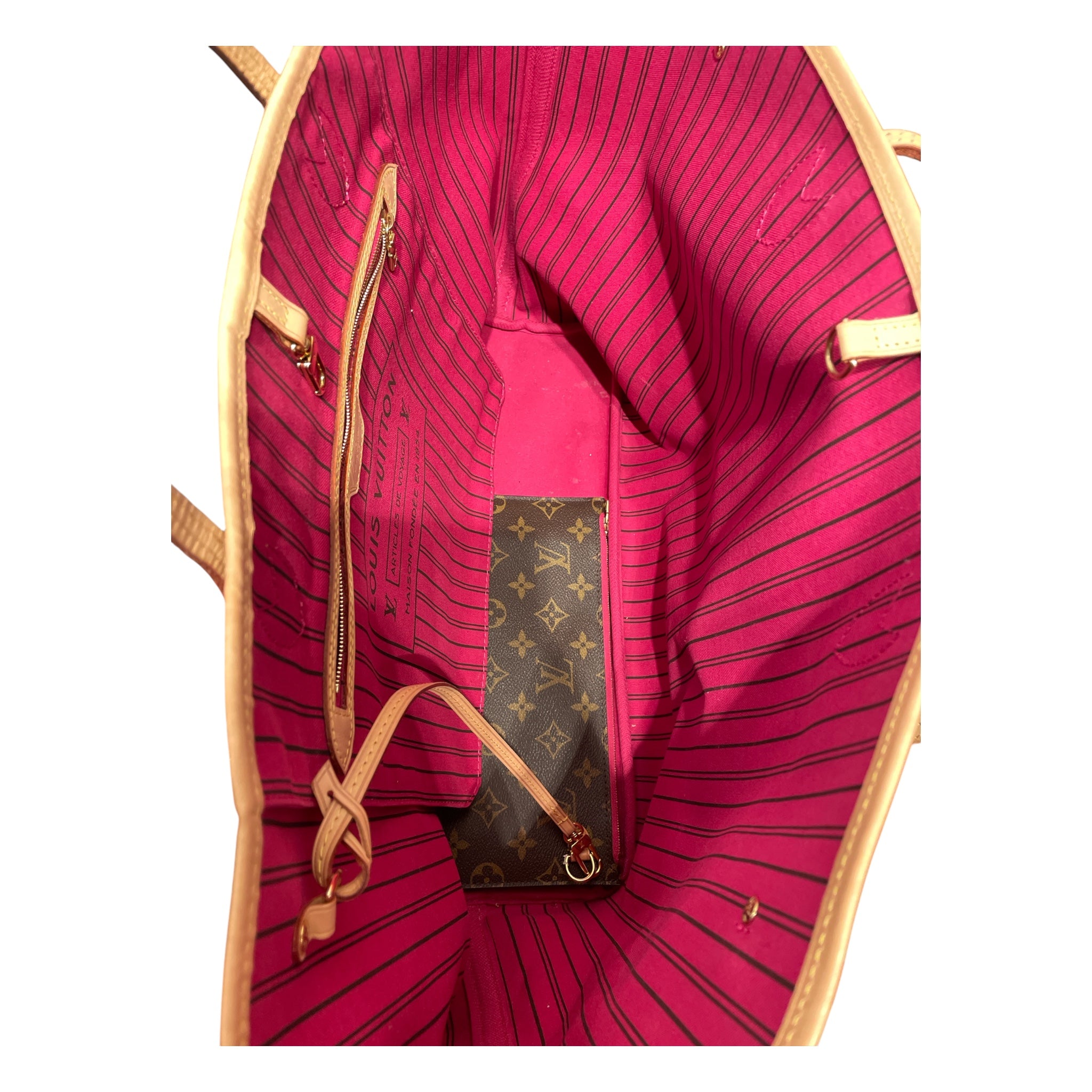 LOUIS VUITTON/Tote Bag/Monogram/Leather/BRW/NeverFull MM pink pivoine view 4