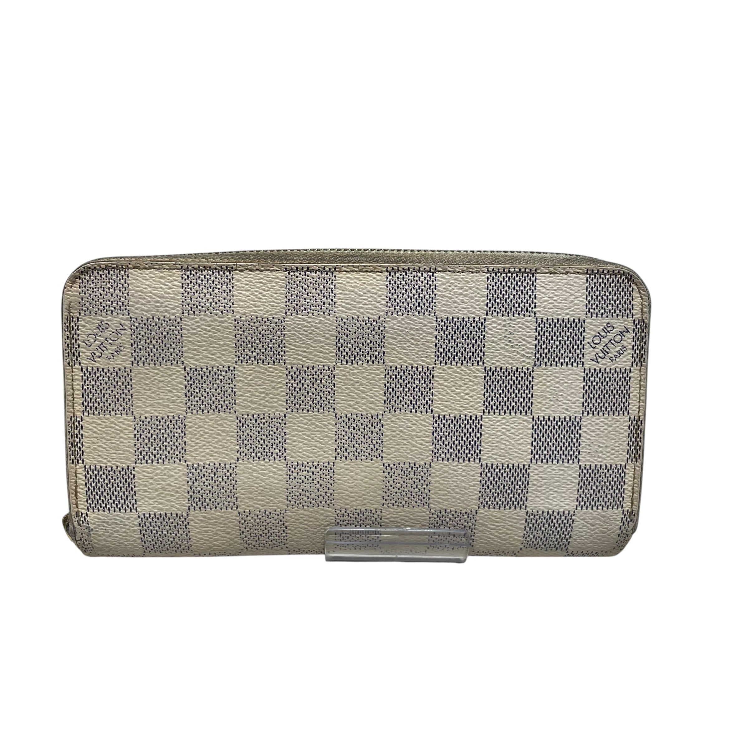 LOUIS VUITTON/Long Wallet/Leather/WHT/L's/Damier Azur Zippy view 1