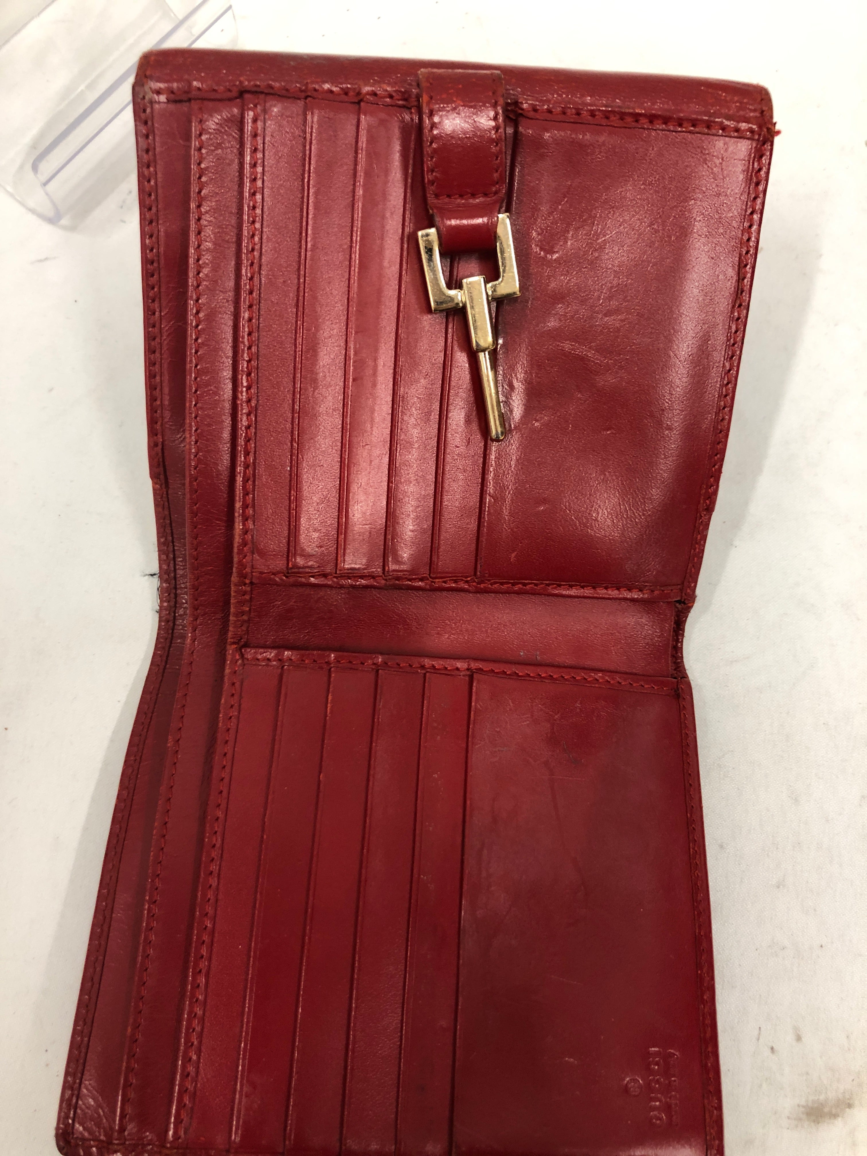 GUCCI/Trifold Wallet/Monogram/Cotton/RED/L's/ view 4