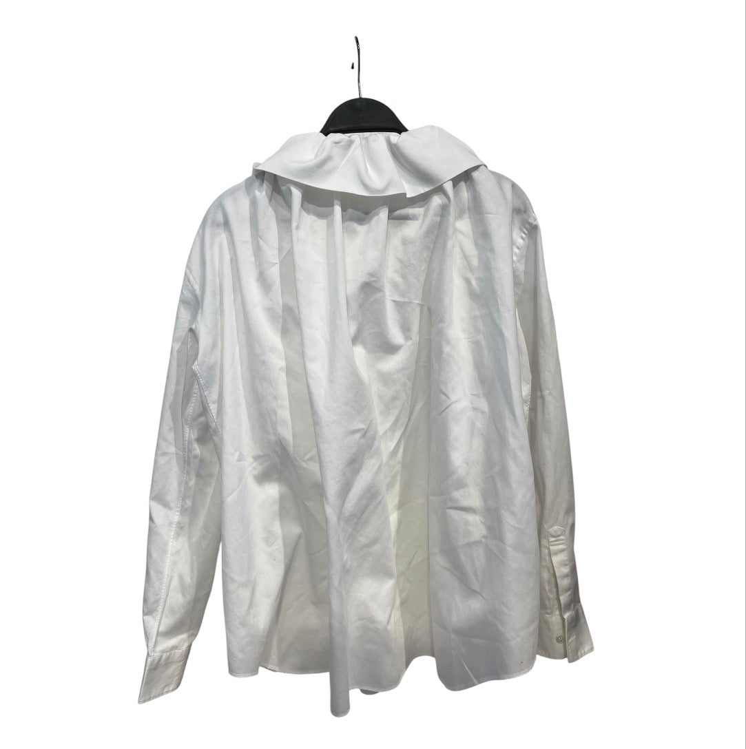 COMME des GARCONS/Blouse/S/Cotton/WHT/cdg ribbed volum collar blouse view 2