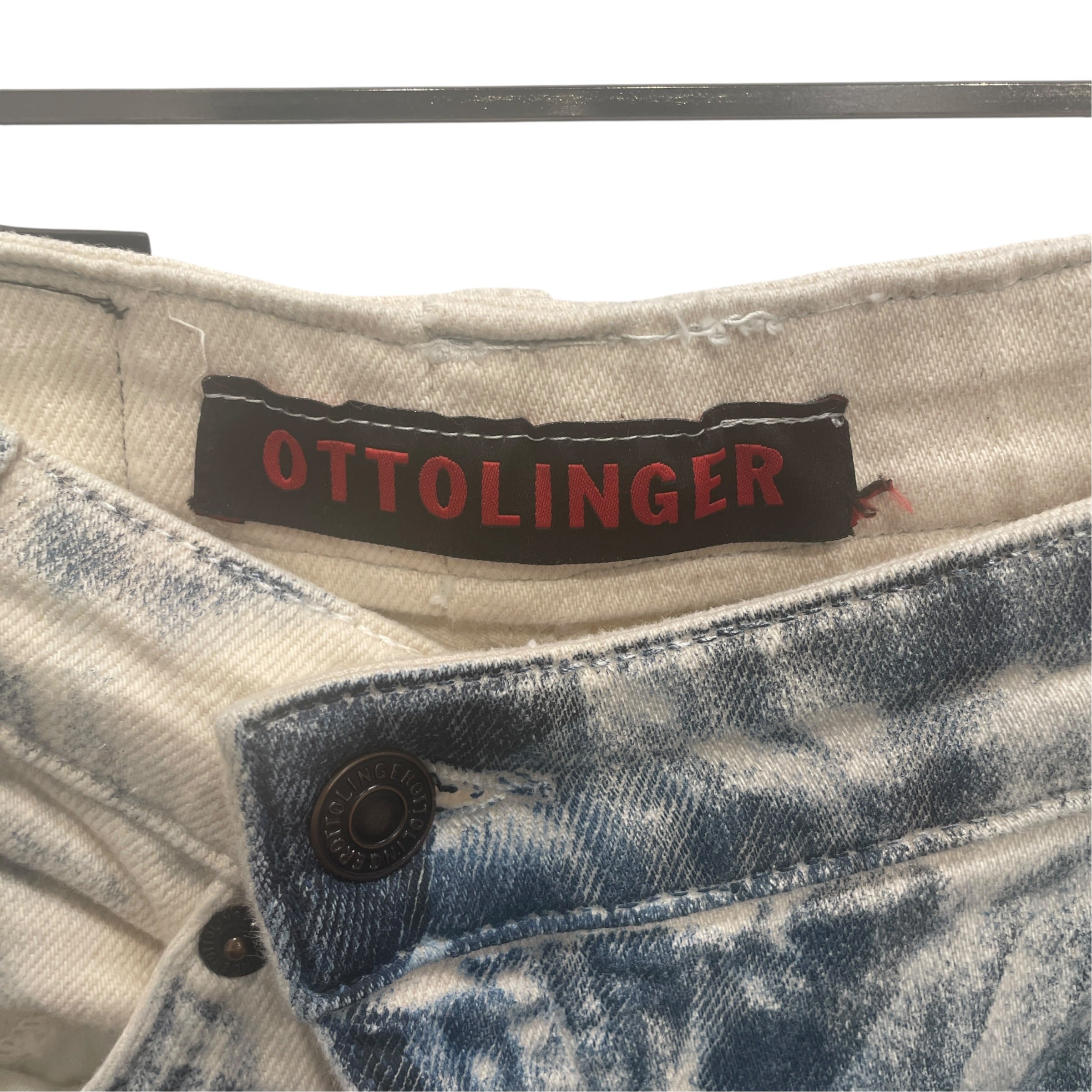 OTTOLINGER/Pants/M/Denim/BLU/High-waisted/All Over Print/CRUMPLED BLEACH PRINT view 2