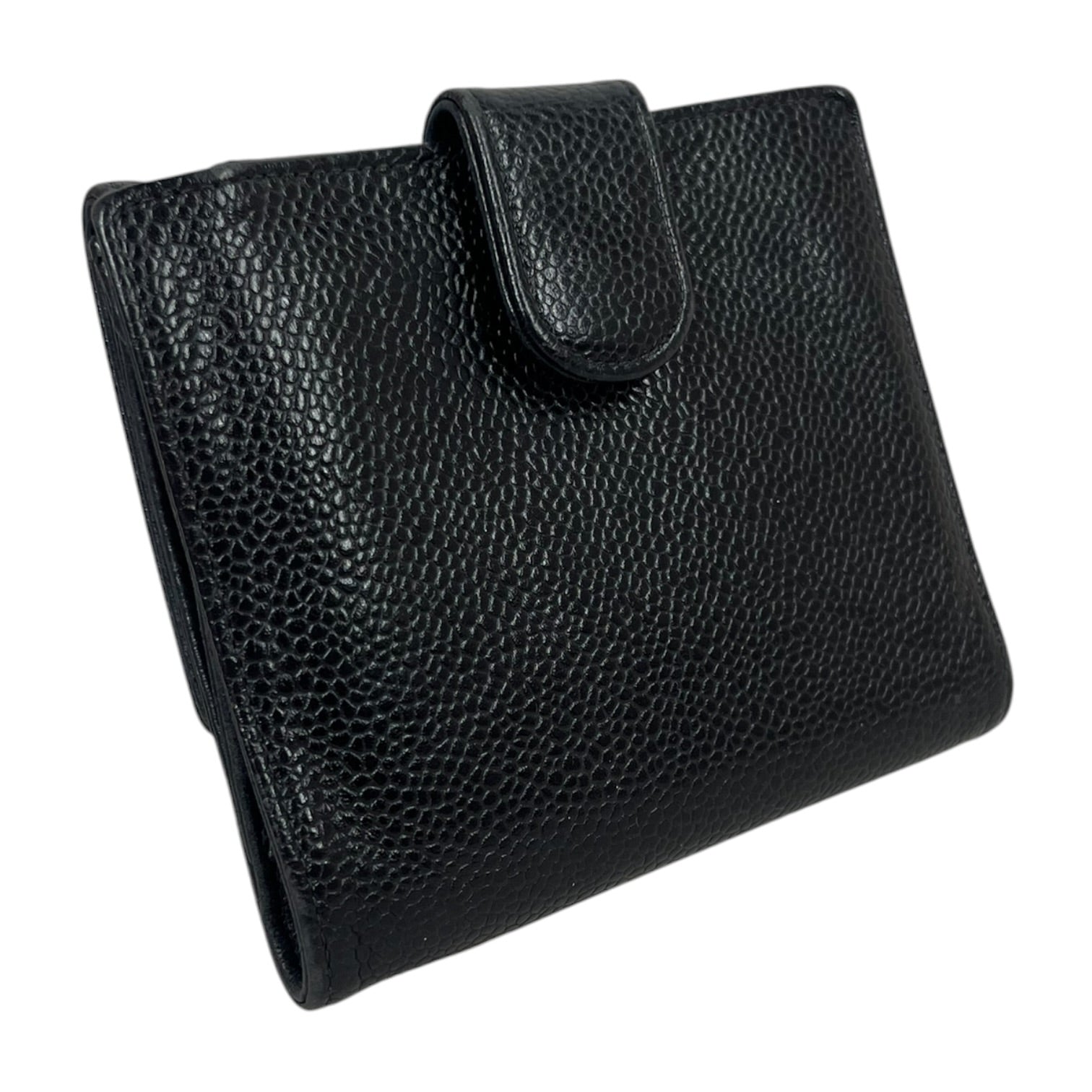 CHANEL/Trifold Wallet/Leather/BLK/L's/CAVIAR DOUBLE C TRIFOLD view 2