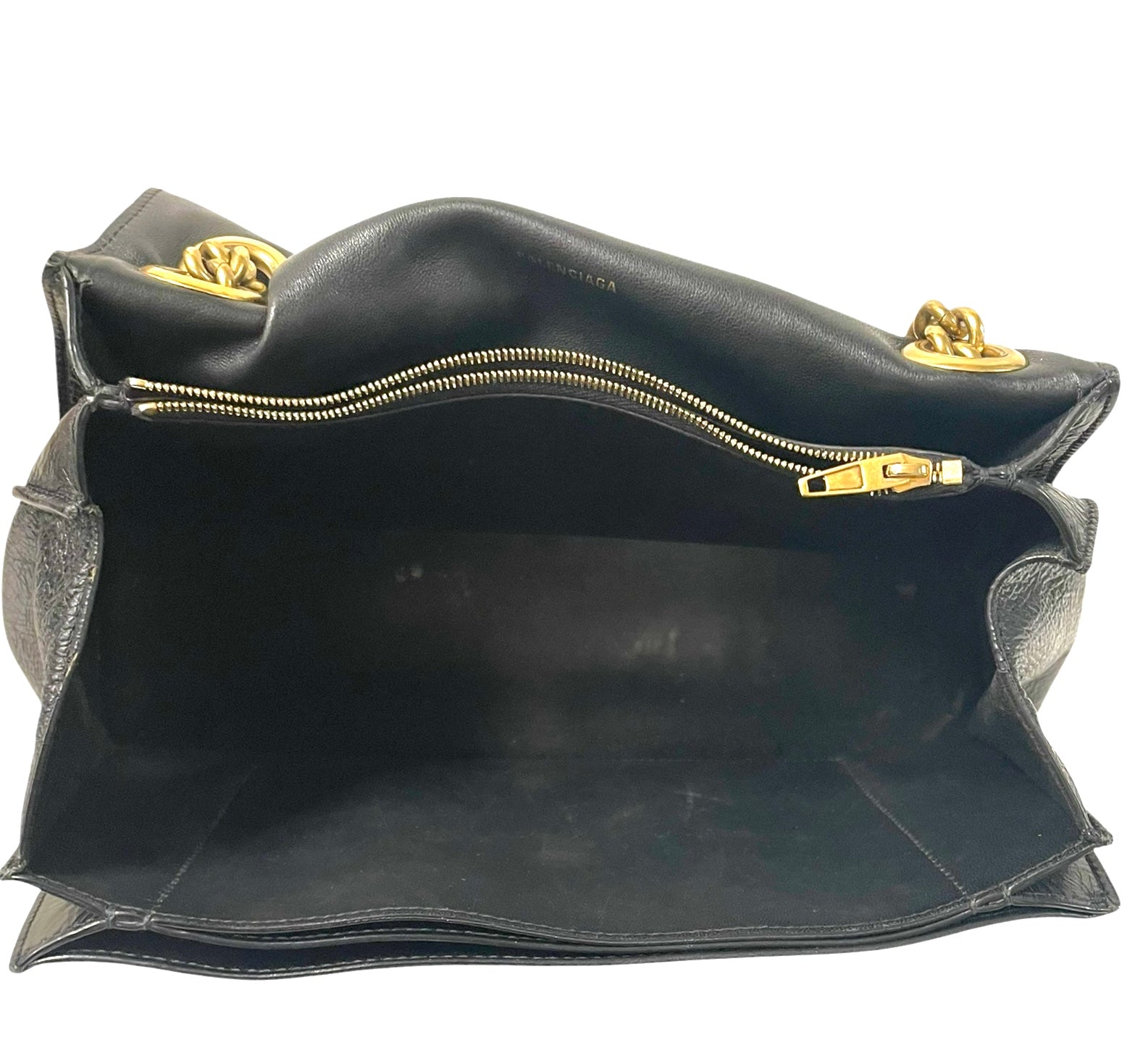 BALENCIAGA/Bag/Leather/BLK/crushed leather view 4