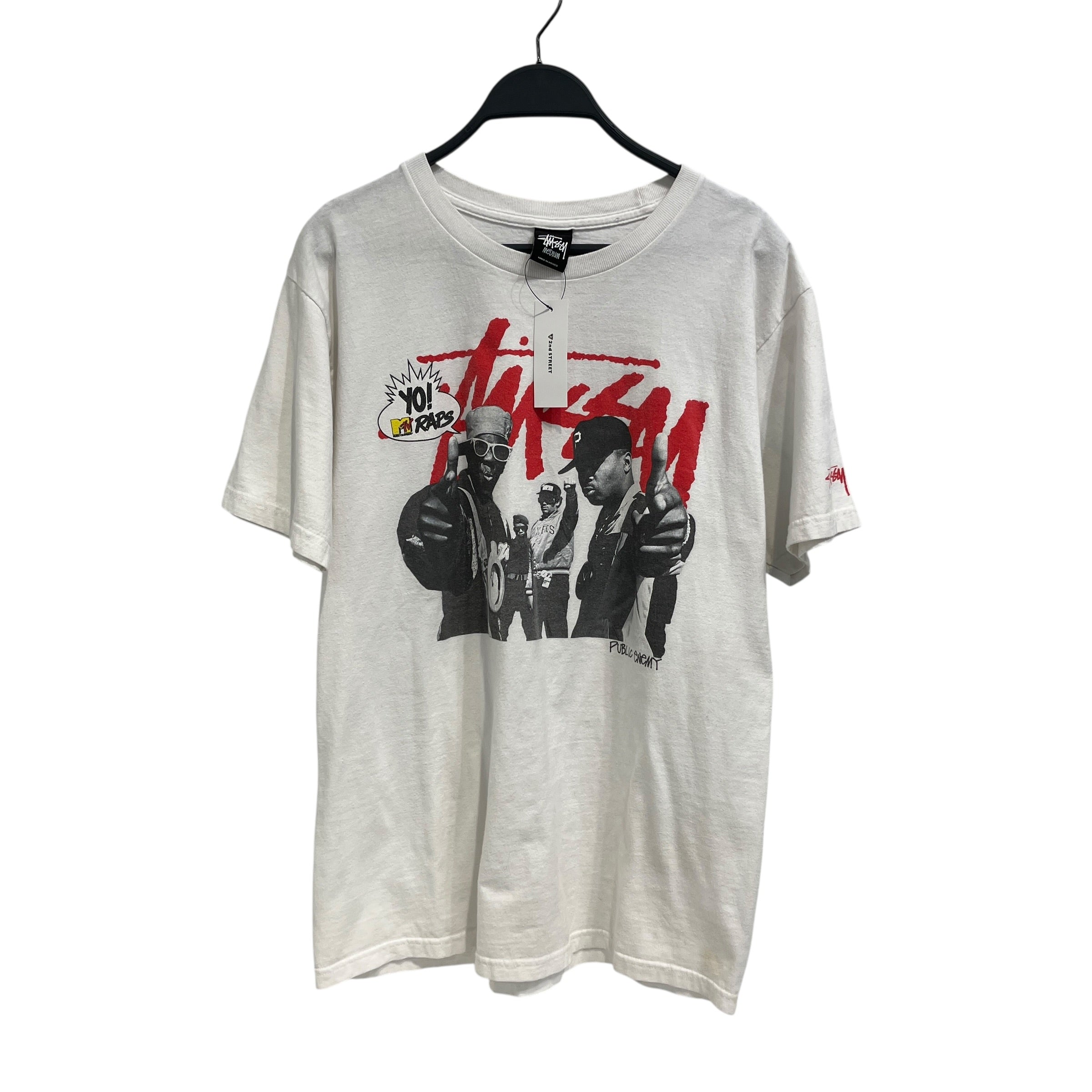 STUSSY/T-Shirt/M/Cotton/WHT/public enemy view 1