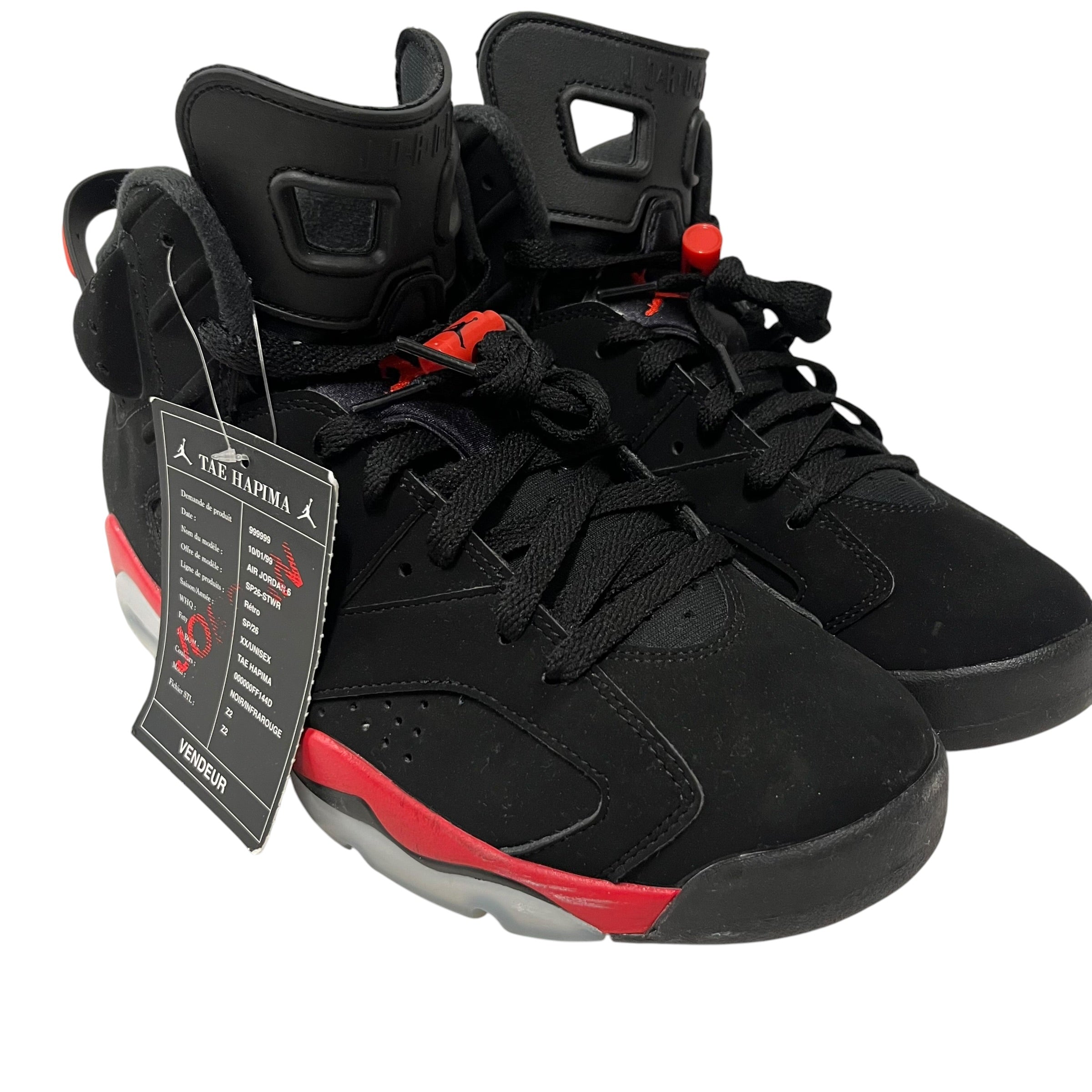 JORDAN BRAND/Hi-Sneakers/US 9.5/Suede/BLK/6 retro reverse view 1