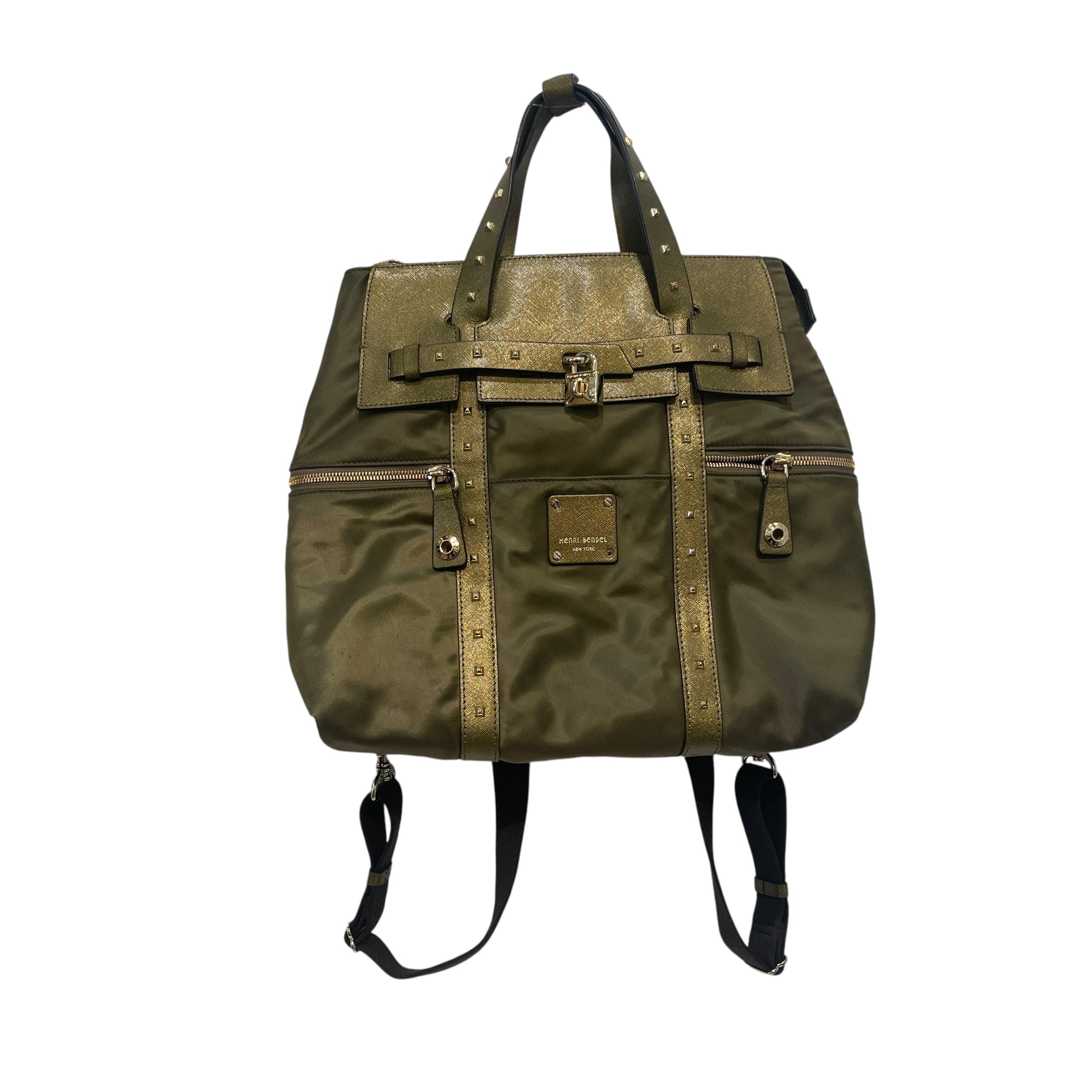 Henri Bendel/Backpack/Nylon/GRN/Studded backpack view 1