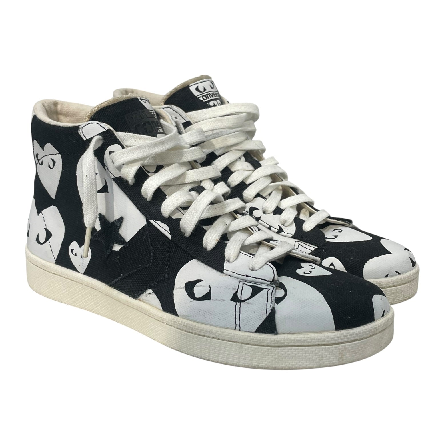 CONVERSE/PLAY COMME des GARCONS/Hi-Sneakers/US 11/All Over Print/Cotton/BLK/140709C view 1