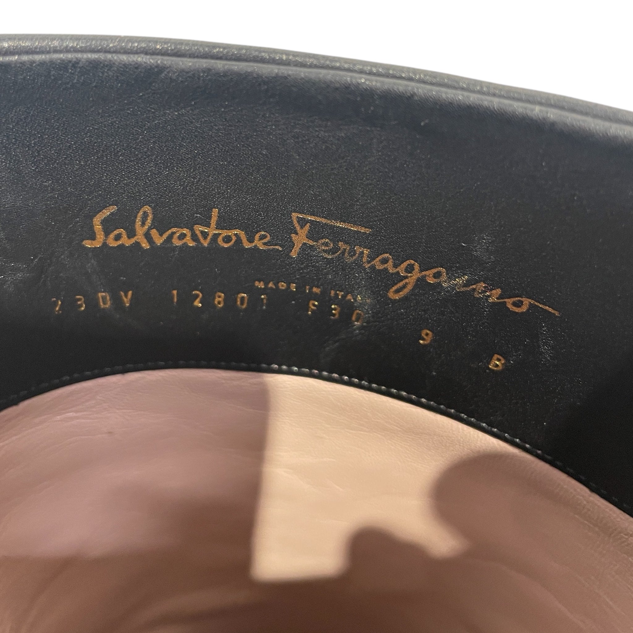 Salvatore Ferragamo/Long Boots/US 9/Leather/BLK/Vintage Roly Boot view 3
