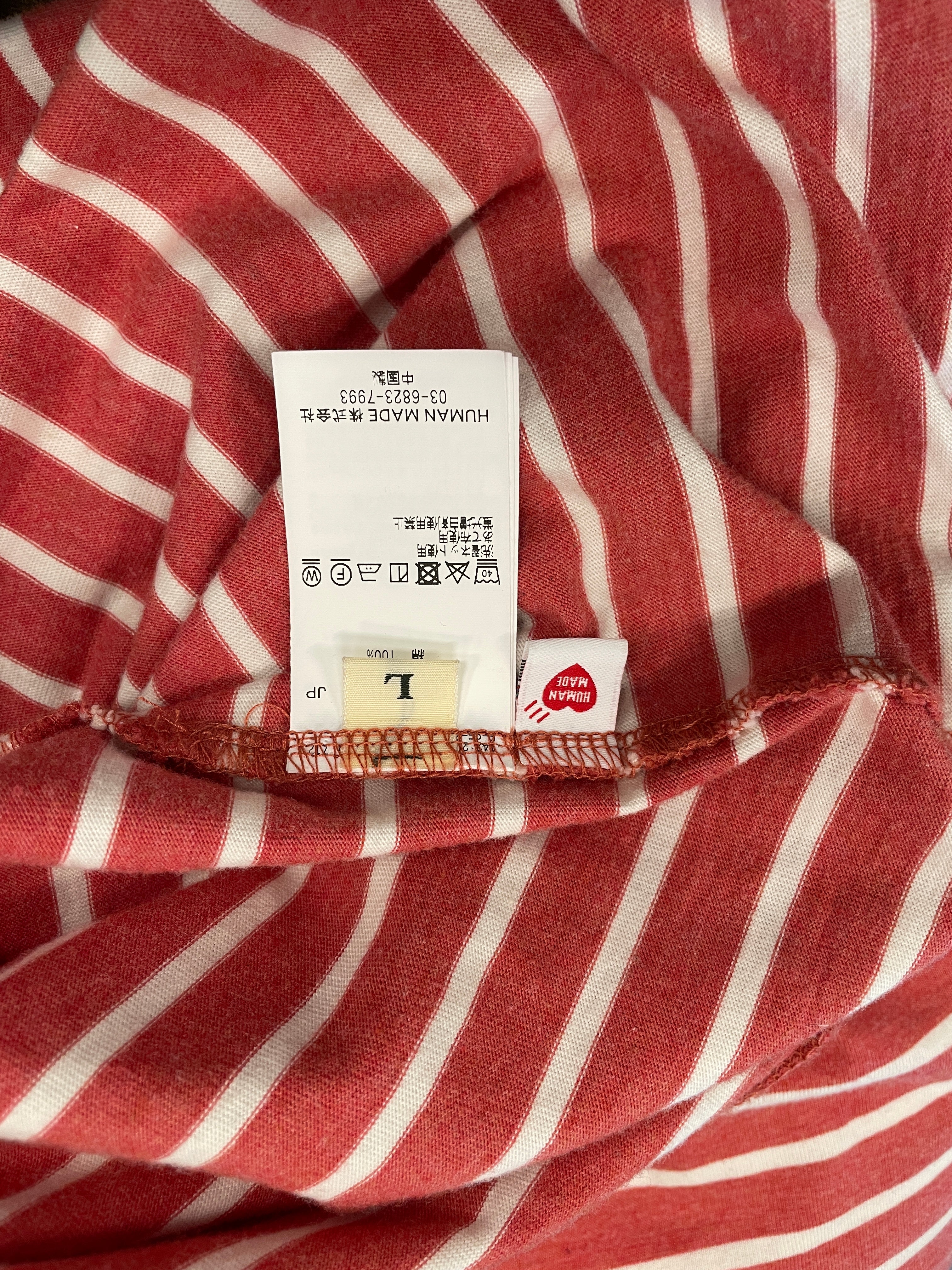 HUMAN MADE/T-Shirt/L/Cotton/ORN/Stripe/HUMAN MADE HEART/WHITE STRIPES view 4