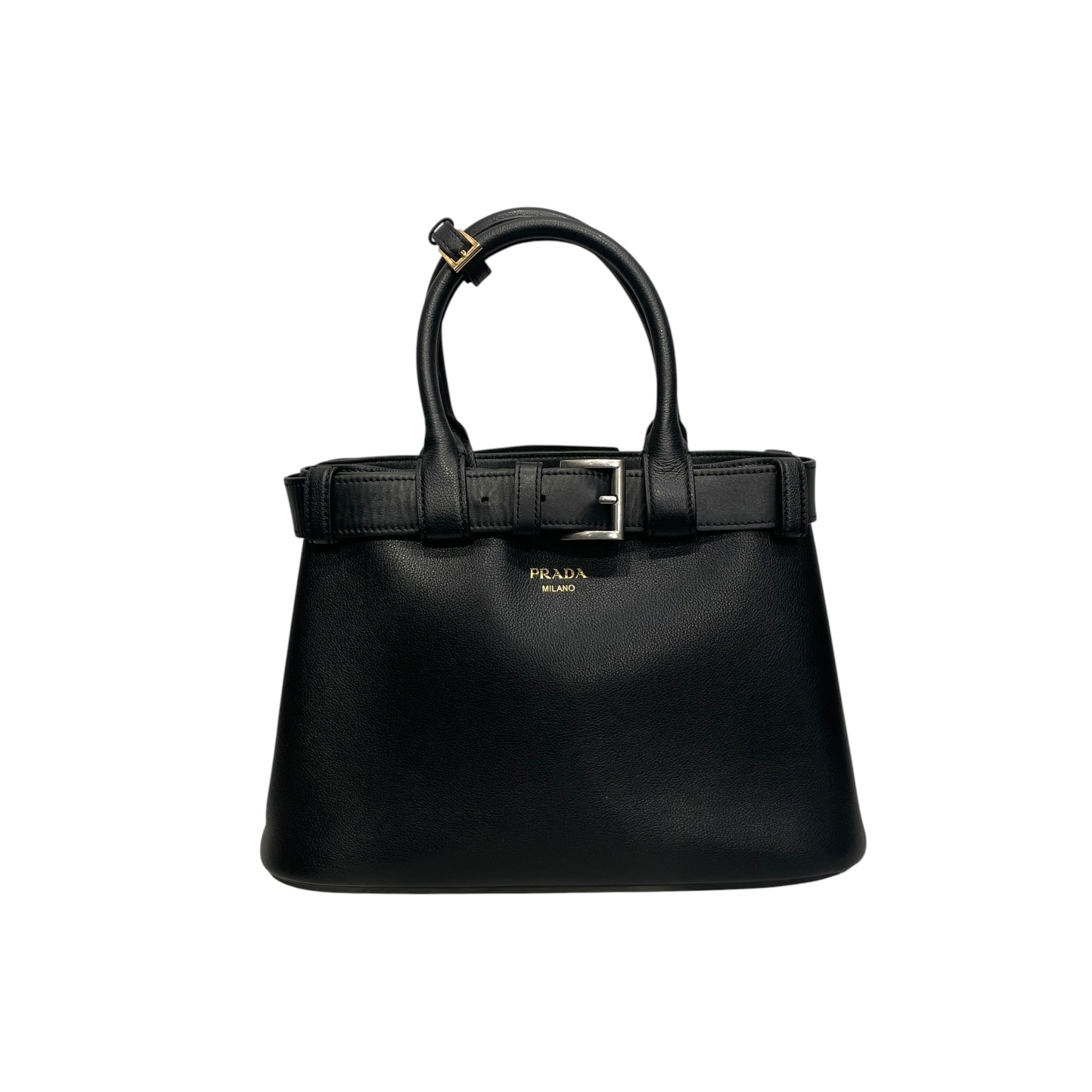 PRADA/Hand Bag/Leather/BLK/BELTED BAG / MINI BELT HANDLE view 1