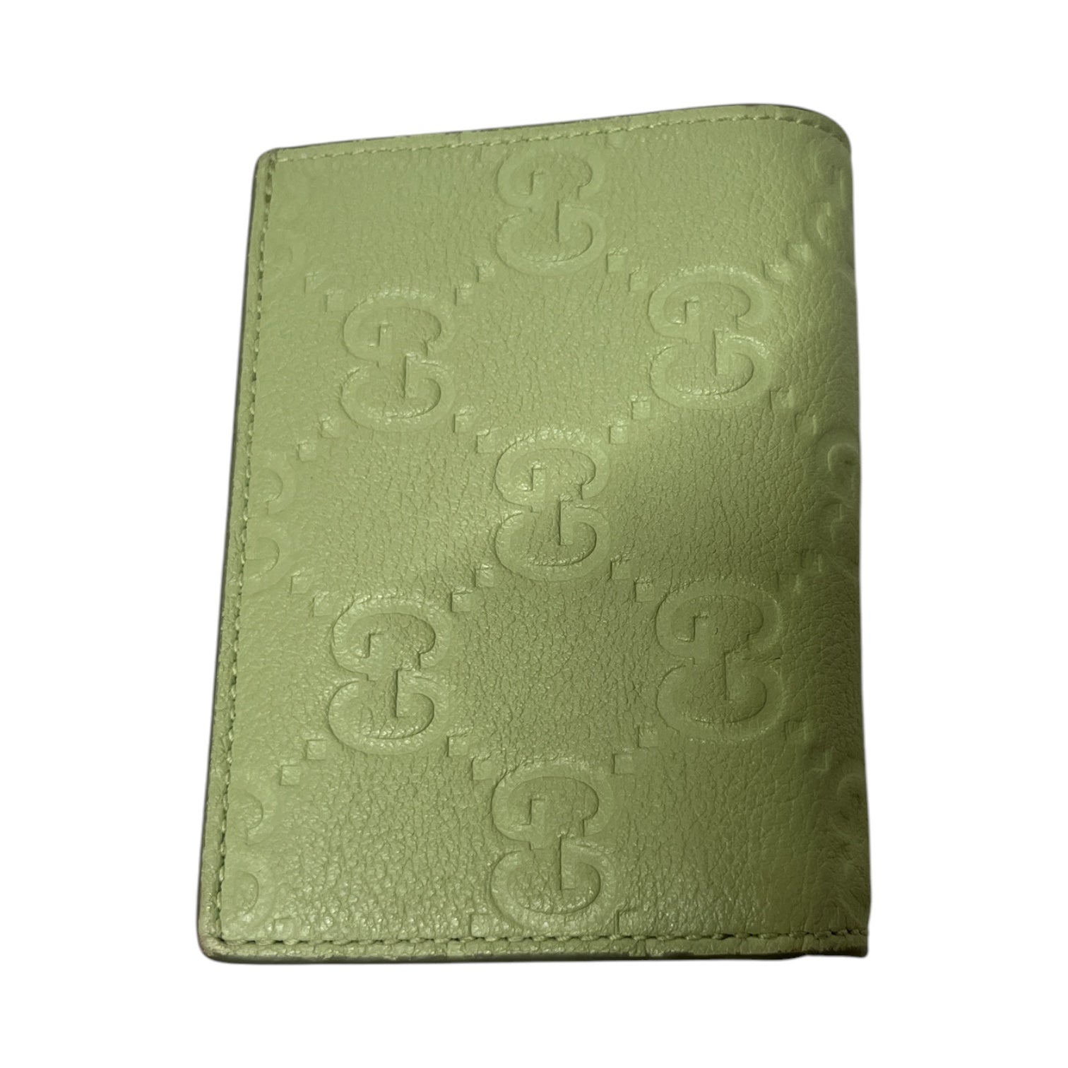 GUCCI/Trifold Wallet/Leather/GRN/guccisima mint green view 2