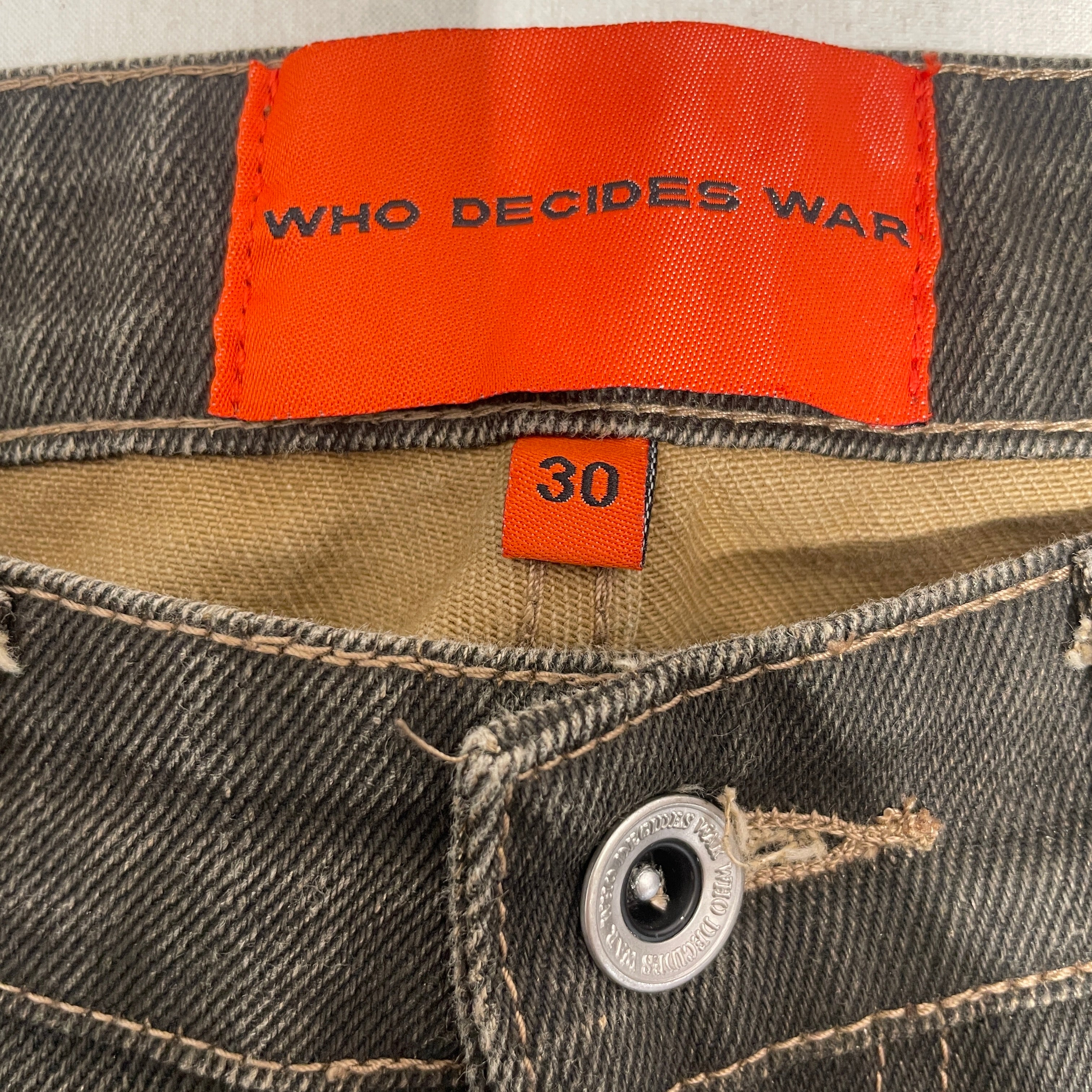WHO DECIDES WAR/BARRIERS/Bootcut Pants/30/Denim/BLK/All Over Print/ view 3