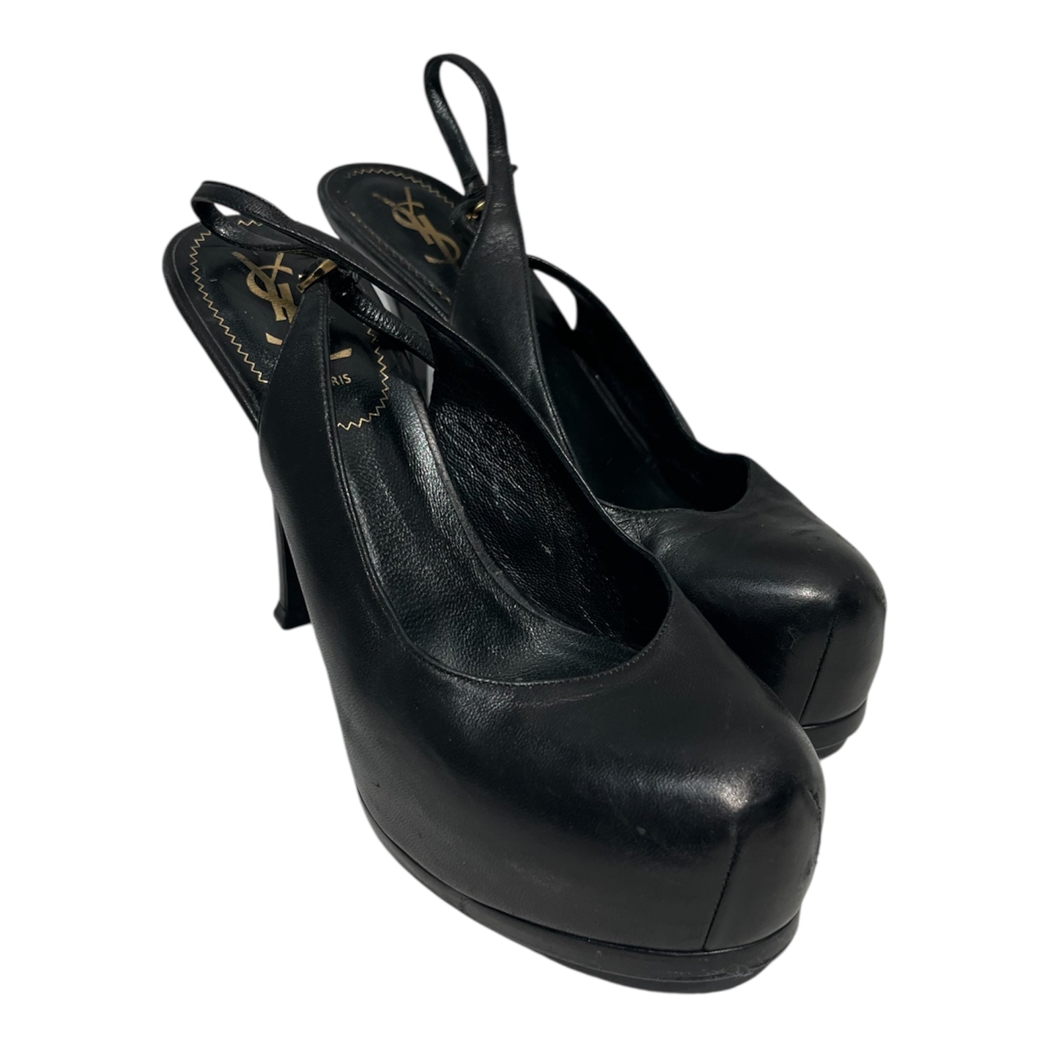 YVES SAINT LAURENT/Heels/EU 38/Leather/BLK/BL 221034 view 1