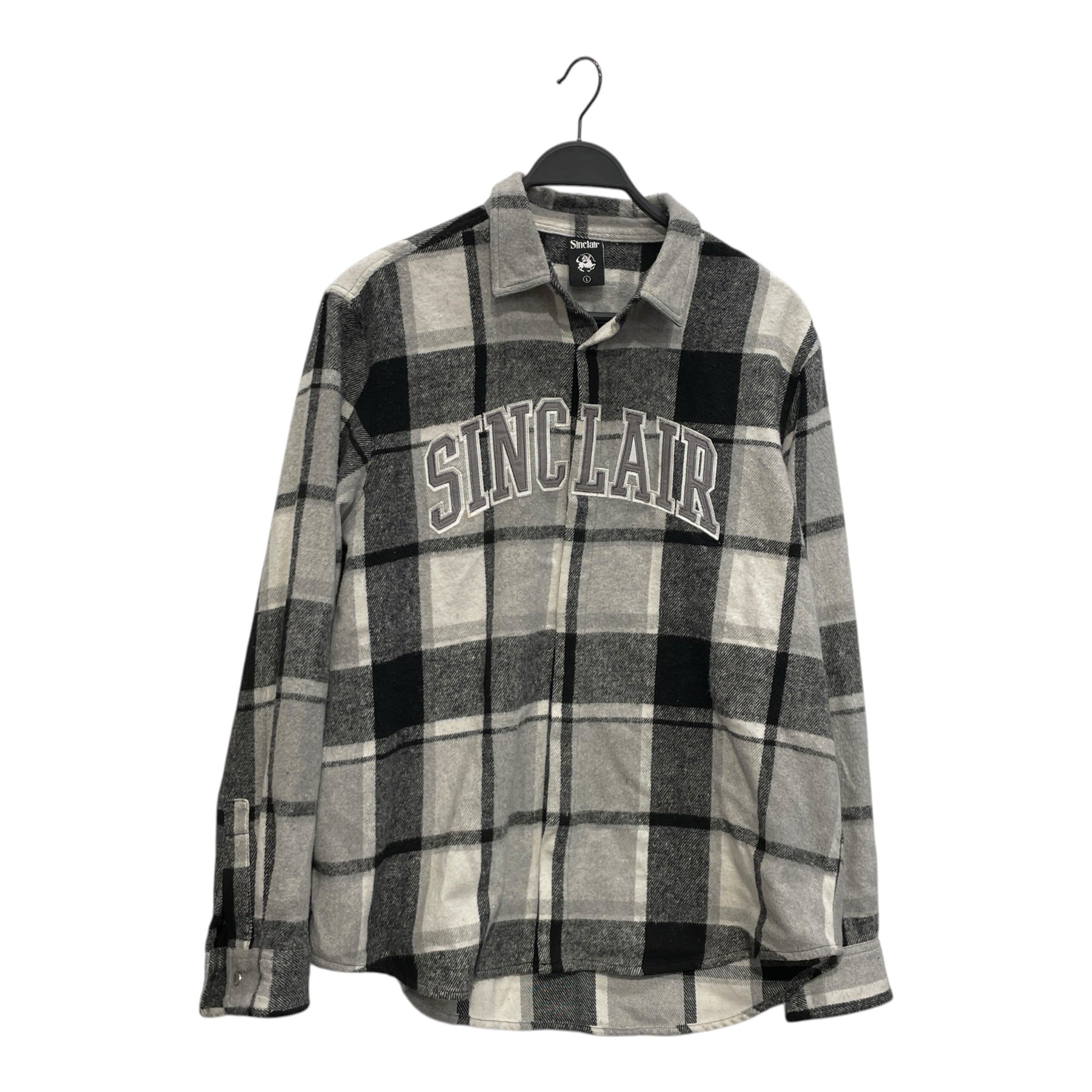 SINCLAIR/Flannel Shirt/L/Cotton/GRY/Plaid/FRONT LOGO PLAID GRY view 1