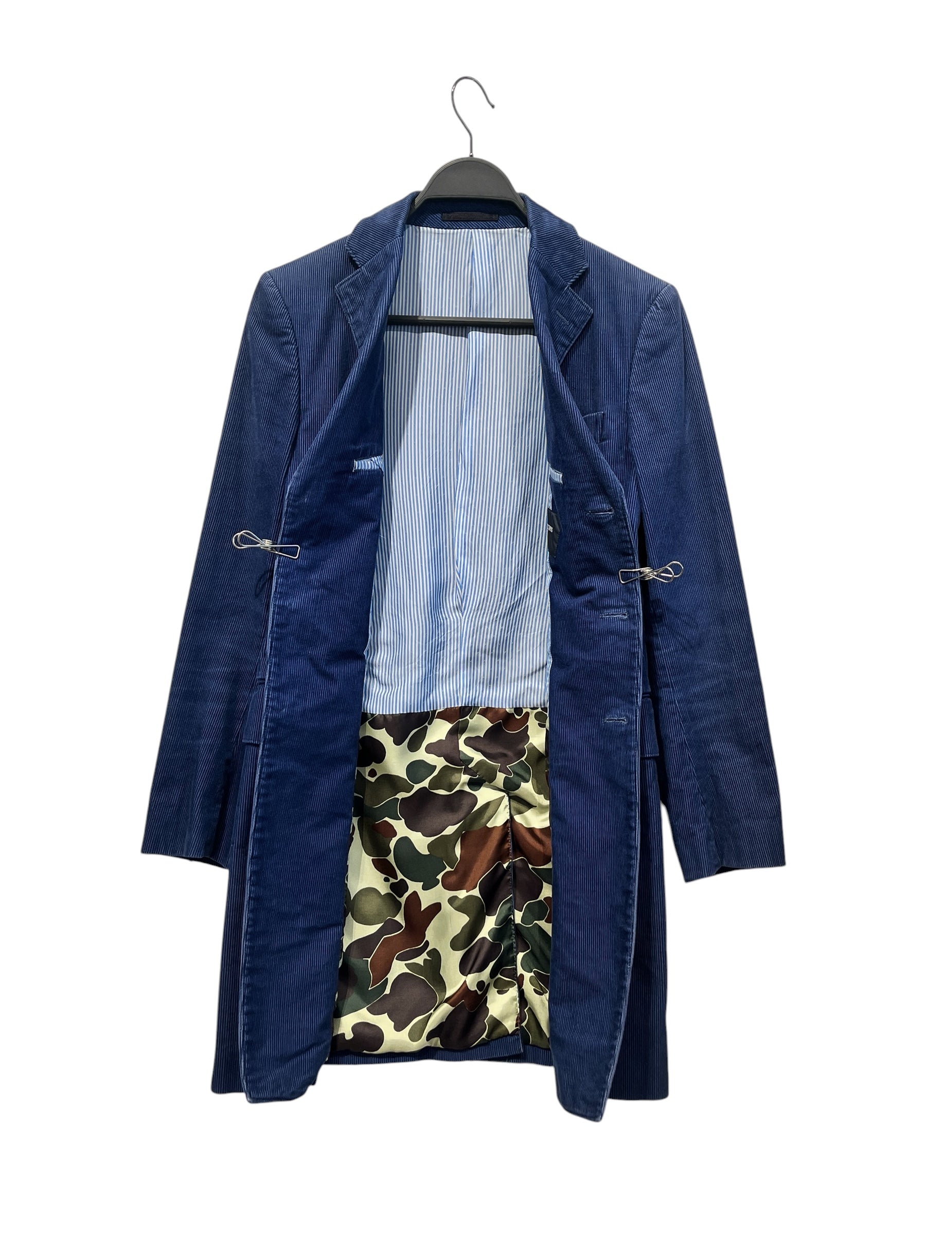 COMME des GARCONS HOMME/Jacket/2/Cotton/NVY/Courd/Stripe/Camo Lining view 2