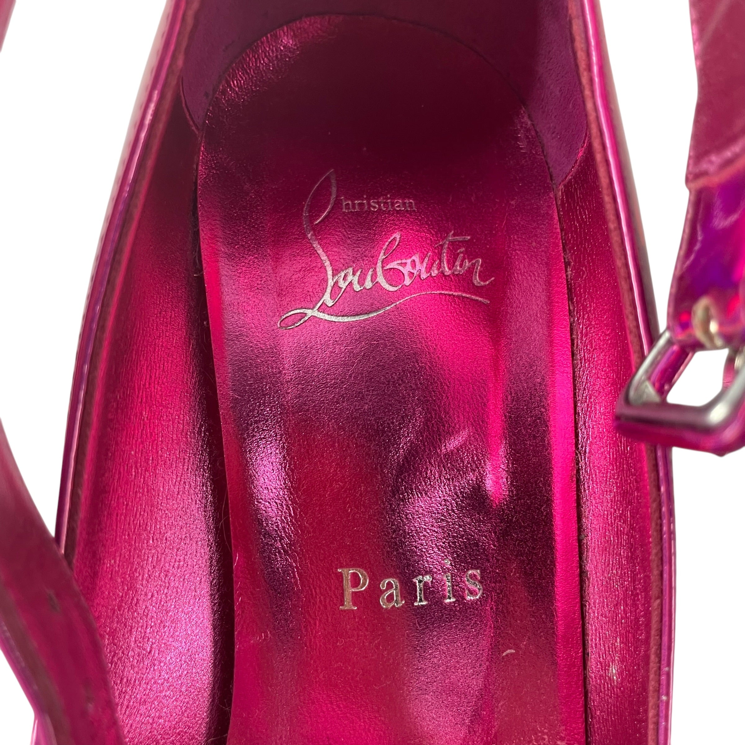 Christian Louboutin/Heels/EU 38/Cotton/PNK/CHRISTIAN LOUBOUTIN PINK HEELS view 3