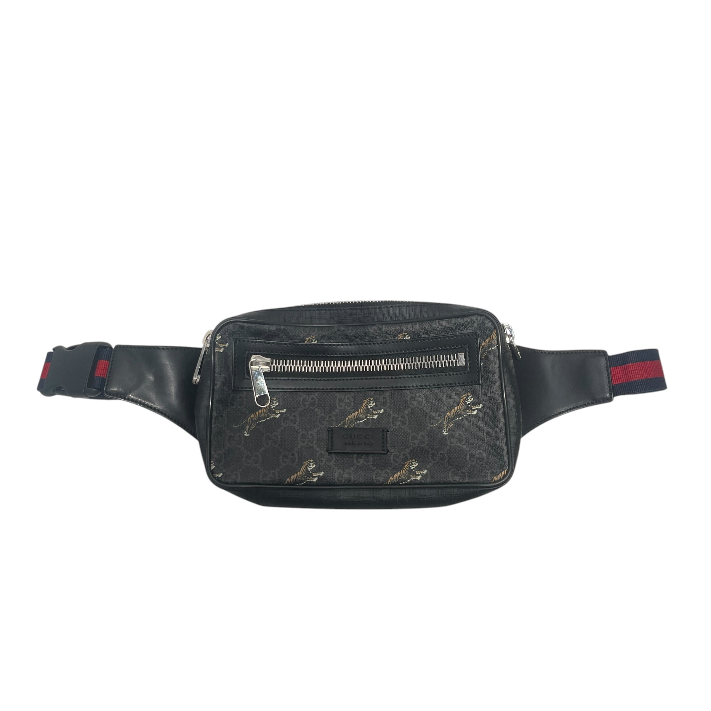 GUCCI/Cross Body Bag/Leather/BLK/GG SUPREME TIGER view 1