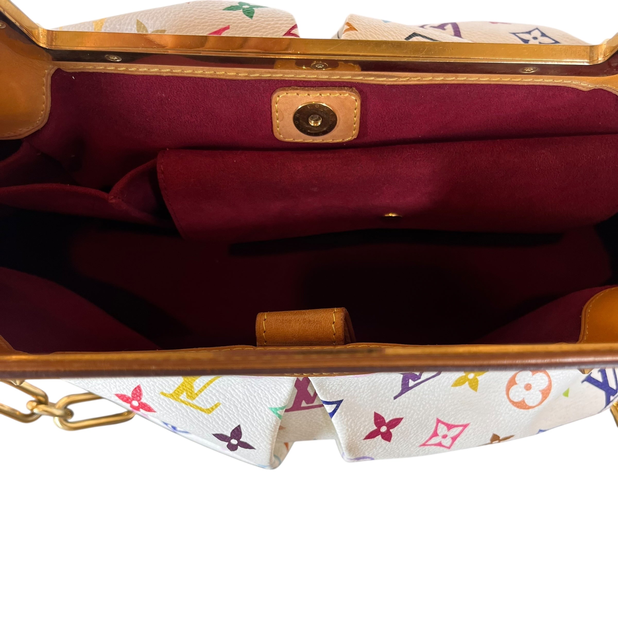 LOUIS VUITTON/Hand Bag/Monogram/Leather/WHT/Murakami Judy MM Bag view 4